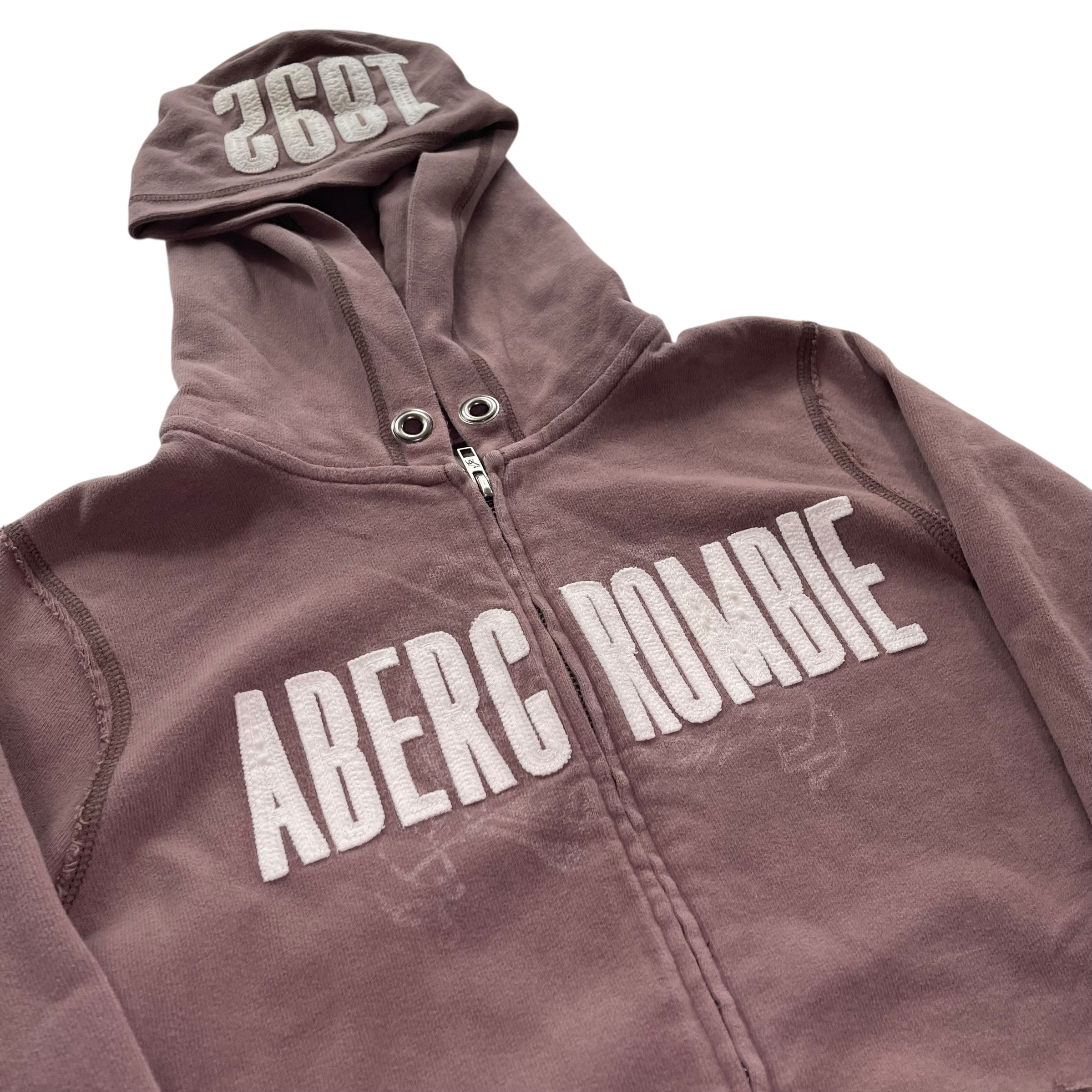 Vintage Y2K Abercrombie & Fitch Brown Zip-Up Sweatshirt