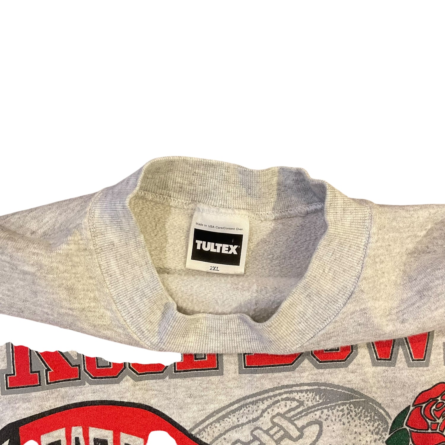 Vintage Long Sleeve Wisconsin Badgers Rose Bowl Crewneck Sweatshirt