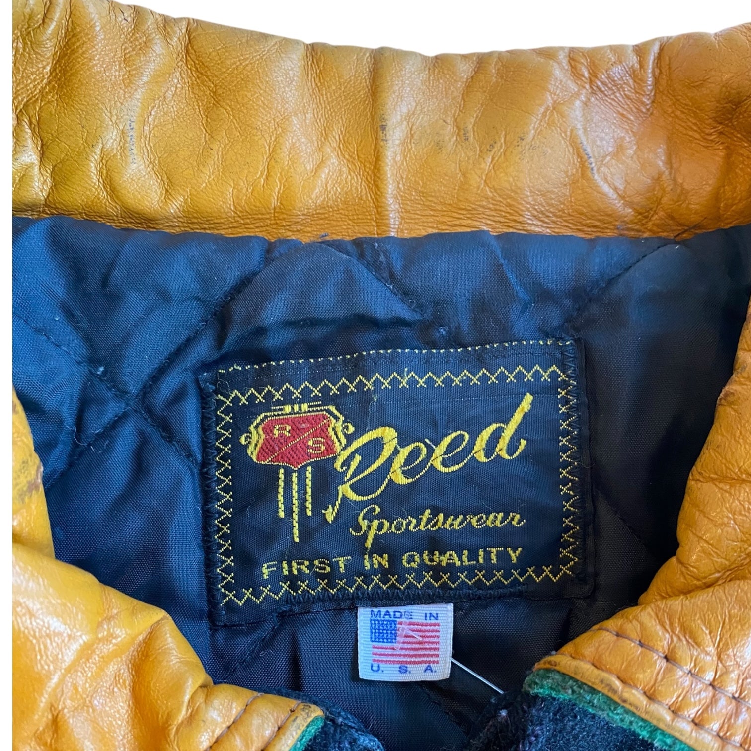 Vintage 90s Reed Sportswear Quilted Letterman Jacket