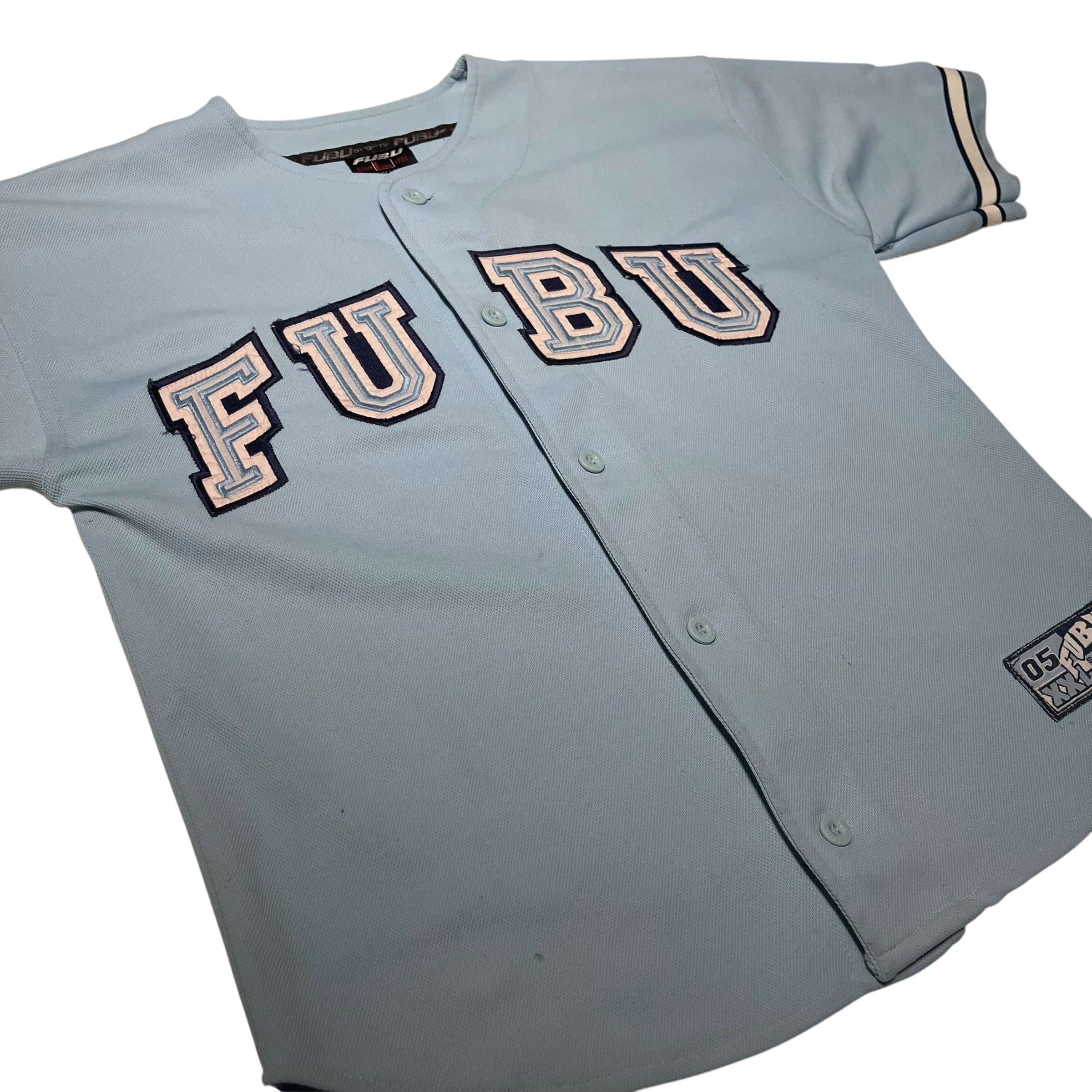 Vintage Y2K FUBU Baby Blue Baseball Jersey