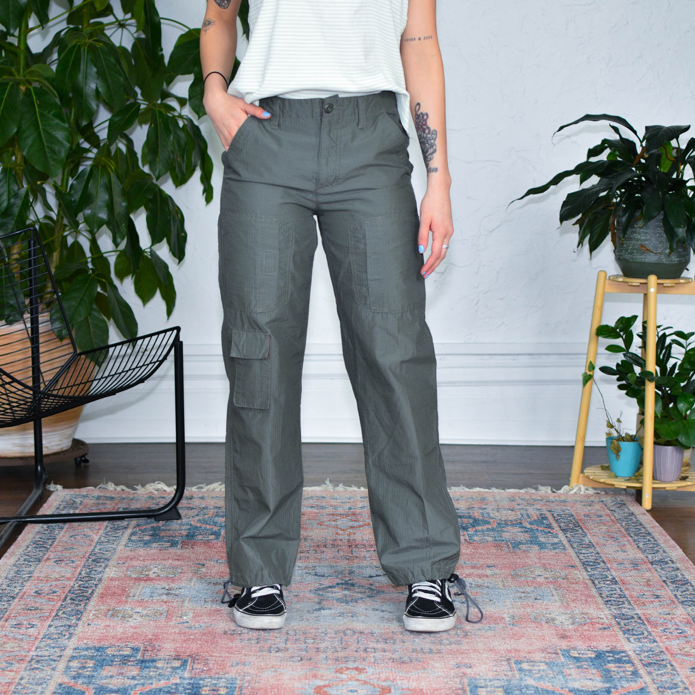 Y2k Xhilaration Green Track Pants