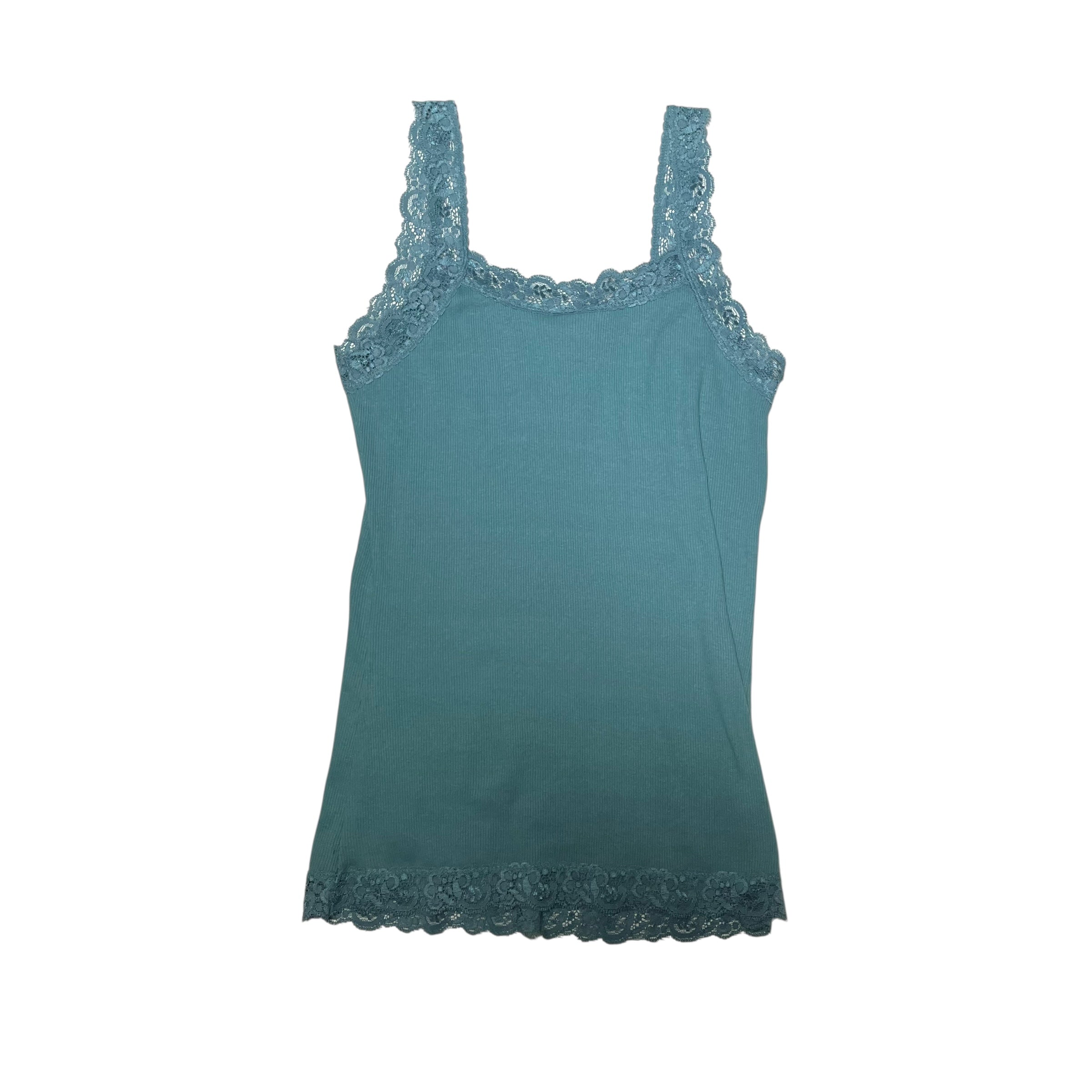Y2K Aqua Blue Xhilaration Lace Tank Top
