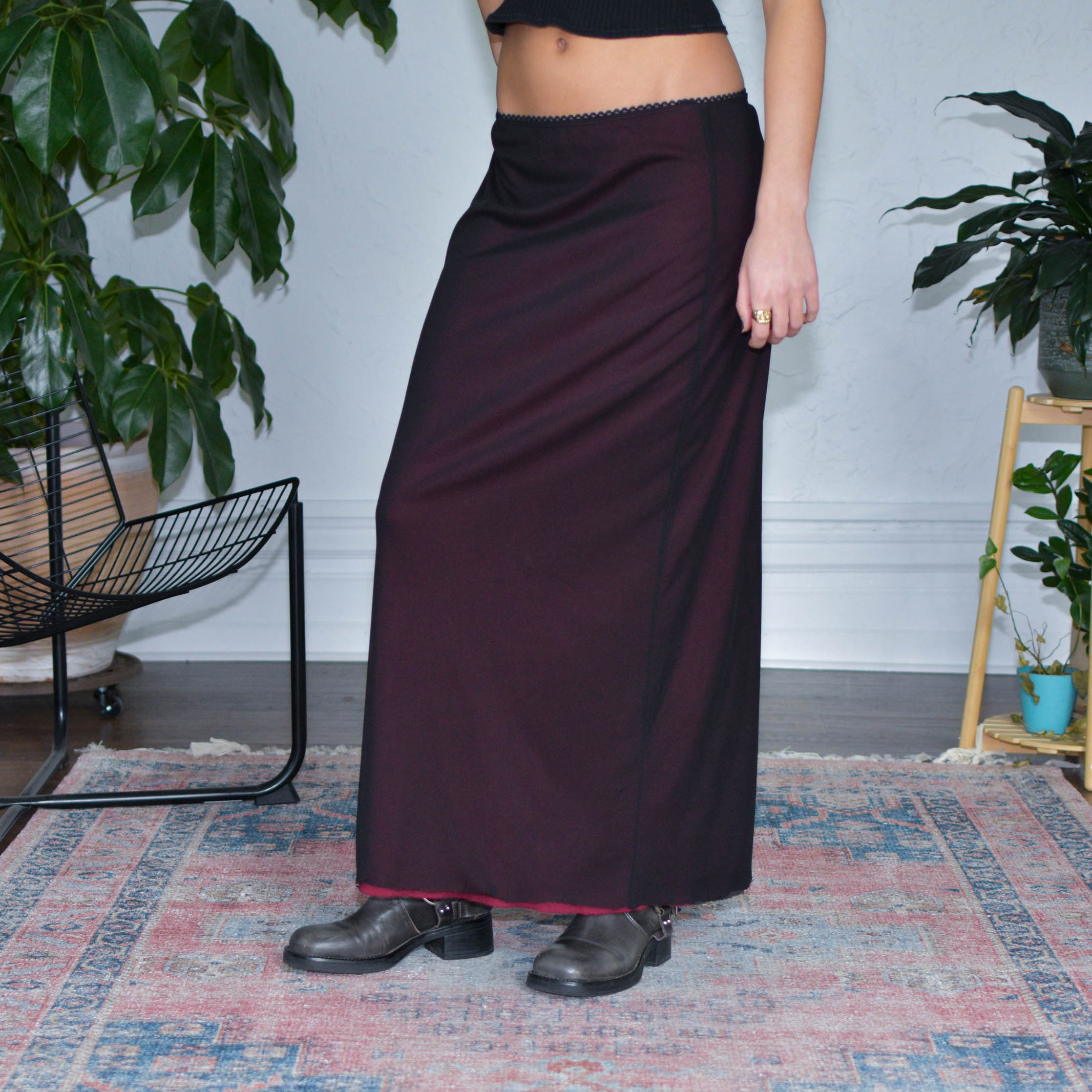 Y2k dELiAs Black Maxi Skirt