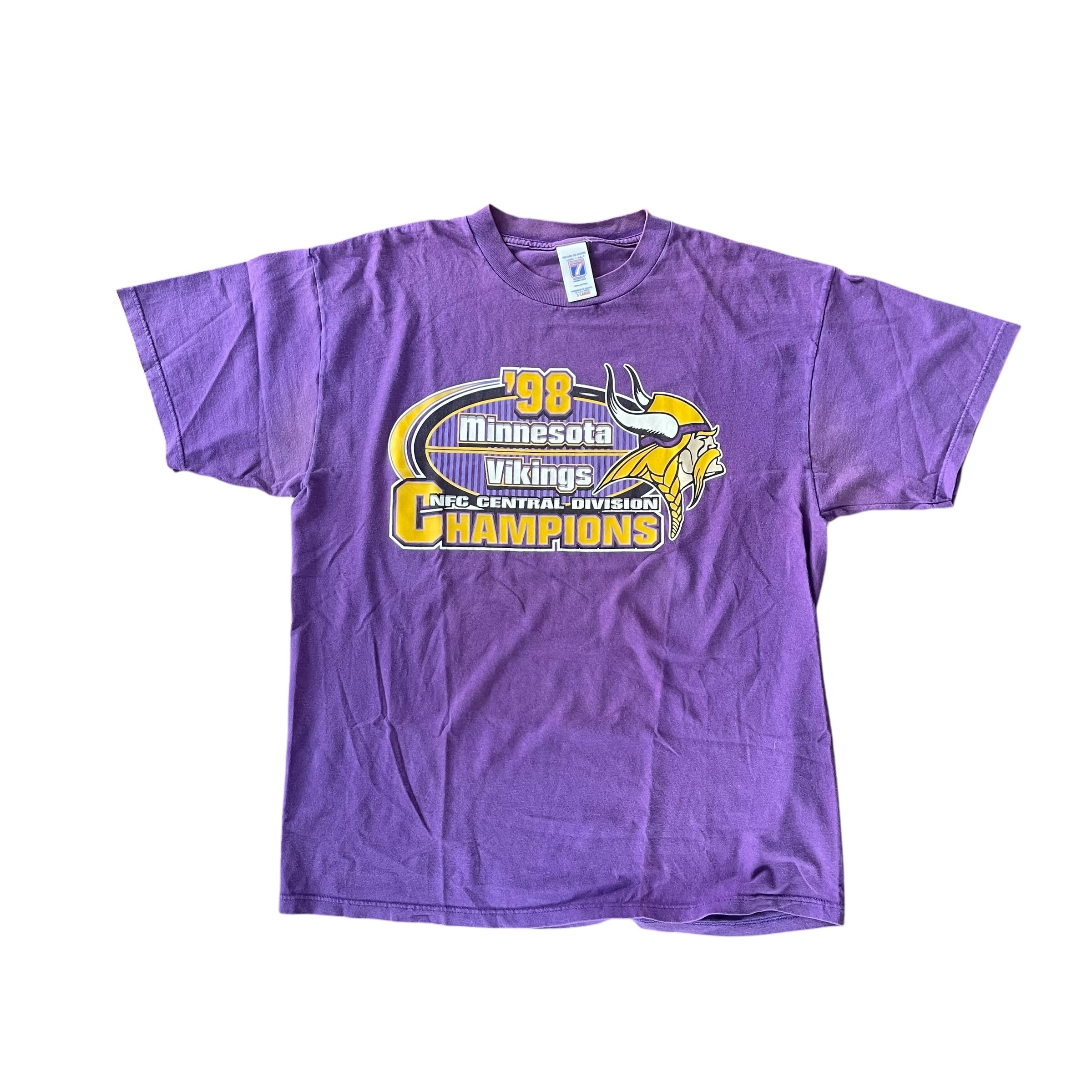 Vintage 1998 Minnesota Vikings Central Division Champions Purple T-Shirt