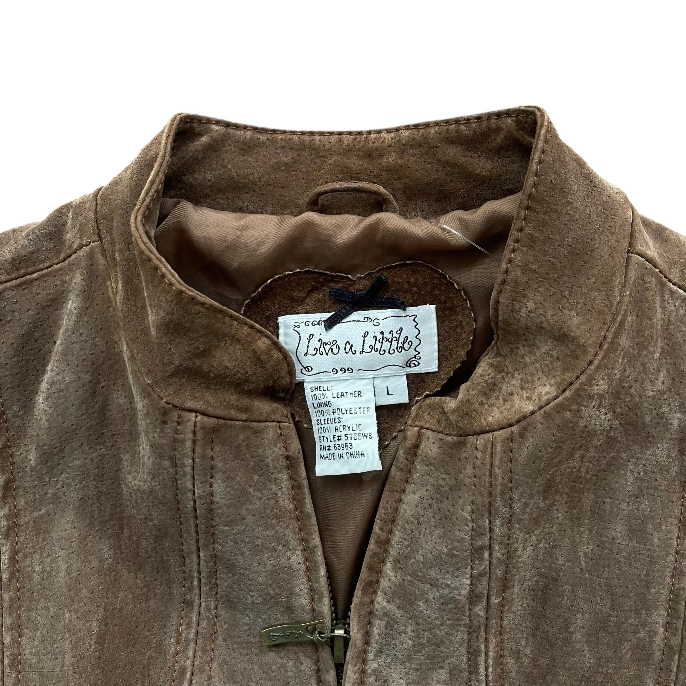 Vintage Y2K Live a Little Leather & Knit Jacket
