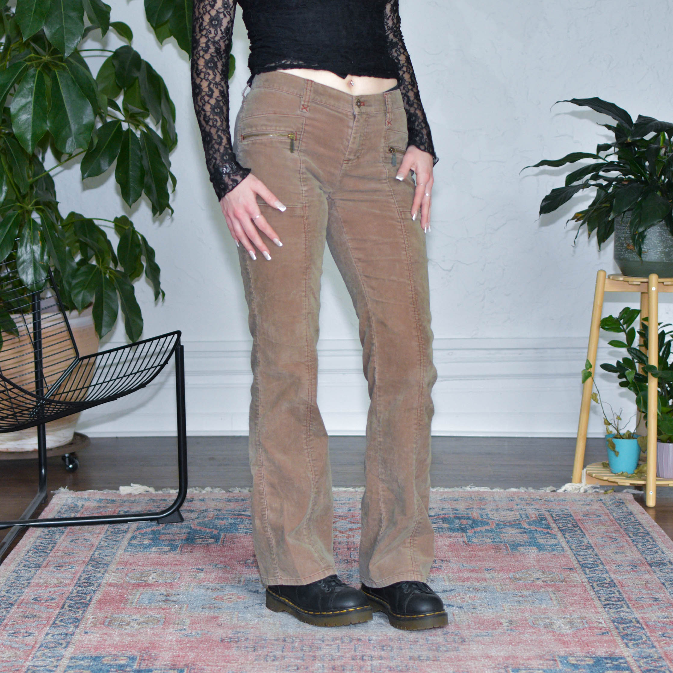 Y2k DKNY Jeans Brown Corduroy Flare Pants