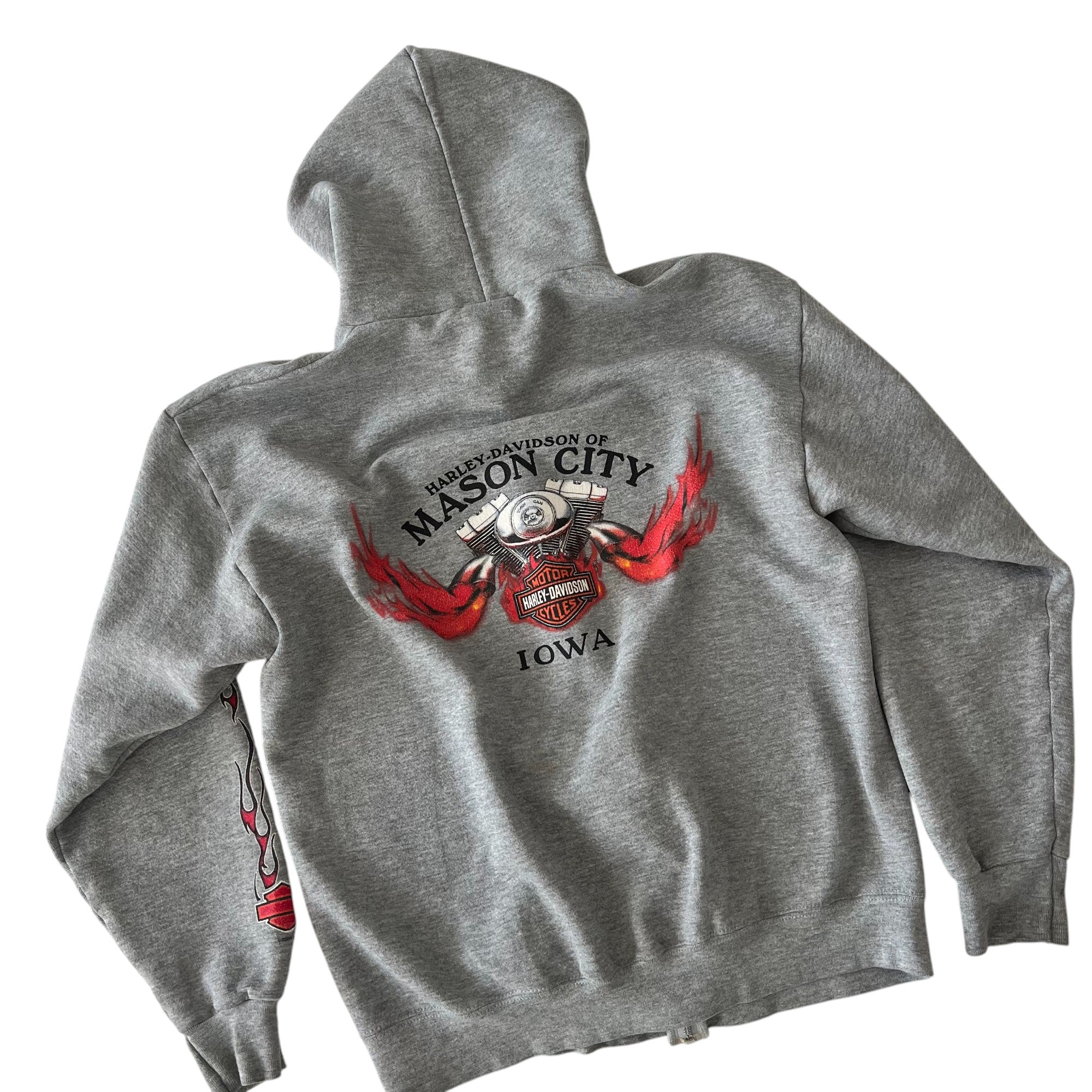 2004 Harley Davidson Orange Flame Zip Up