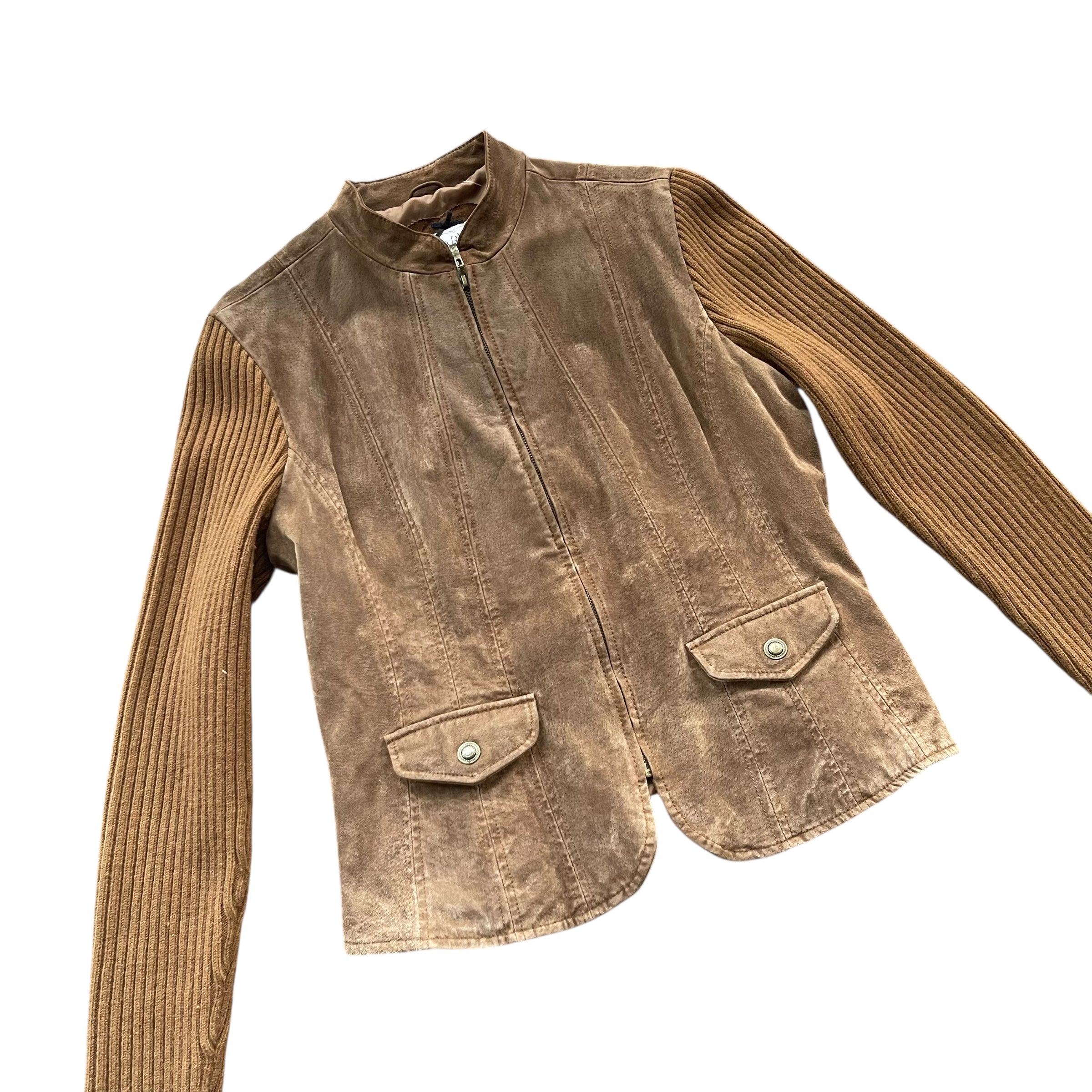 Vintage Y2K Live a Little Leather & Knit Jacket