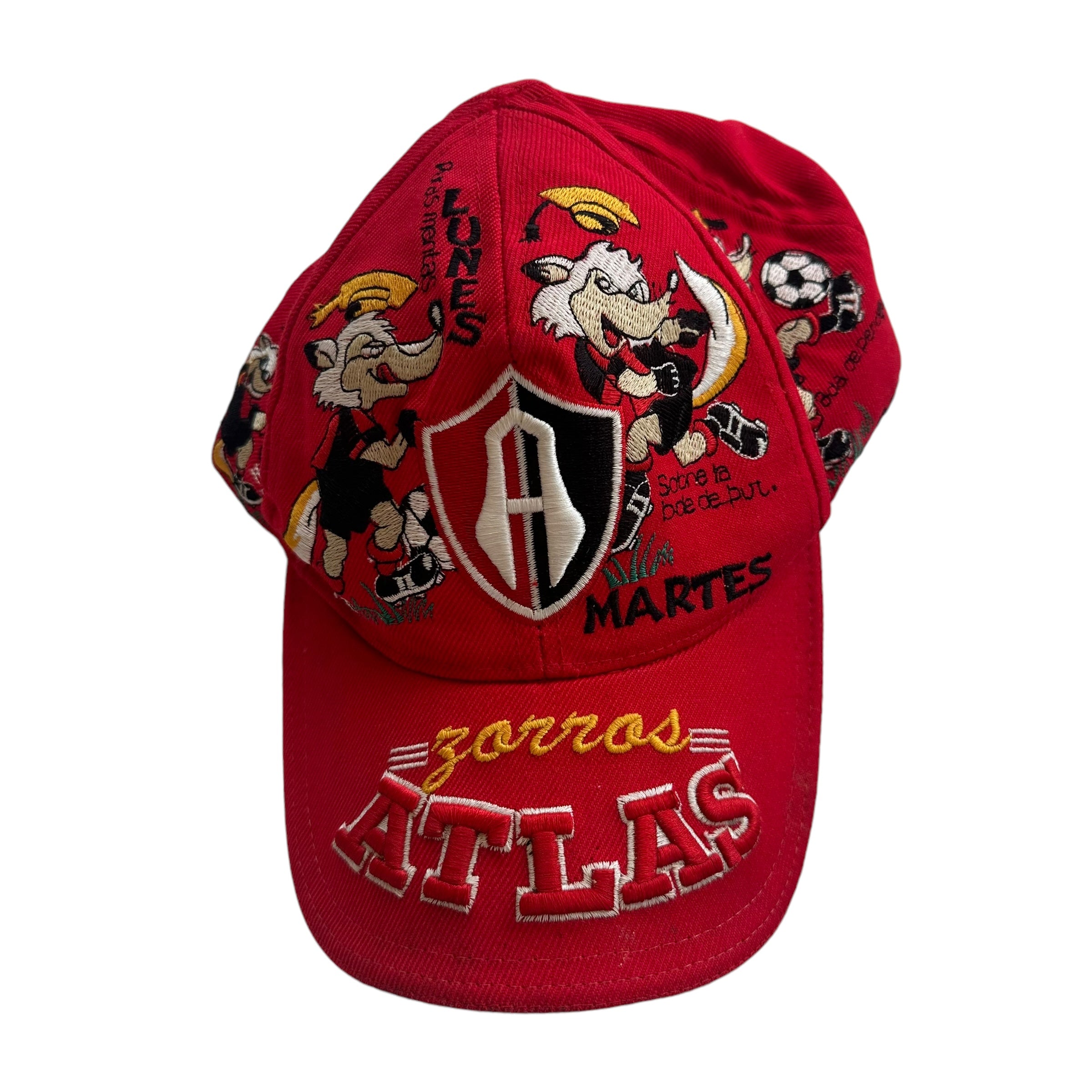 Vintage Y2k Zorros de Atlas All Over Embroidered Soccer Hat