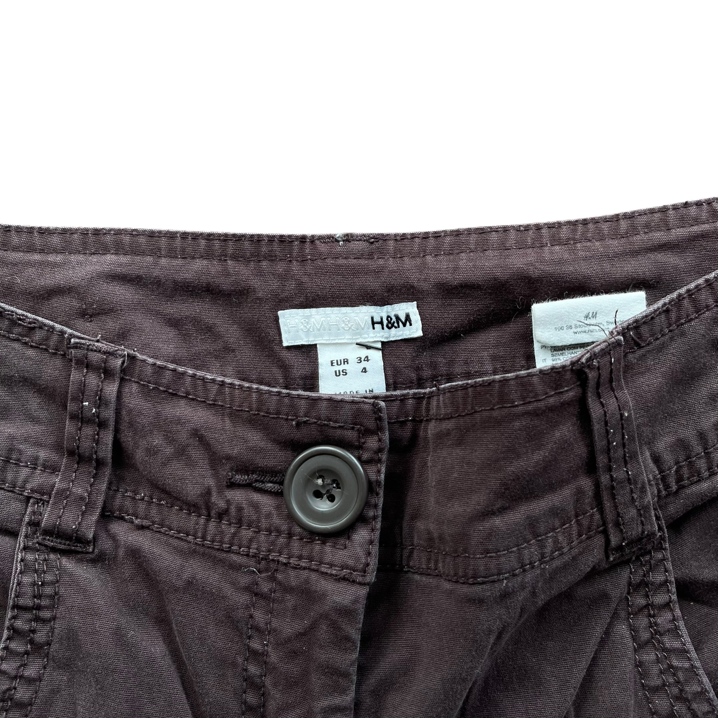 Y2K H&M Straight Leg Brown Cargo Pants
