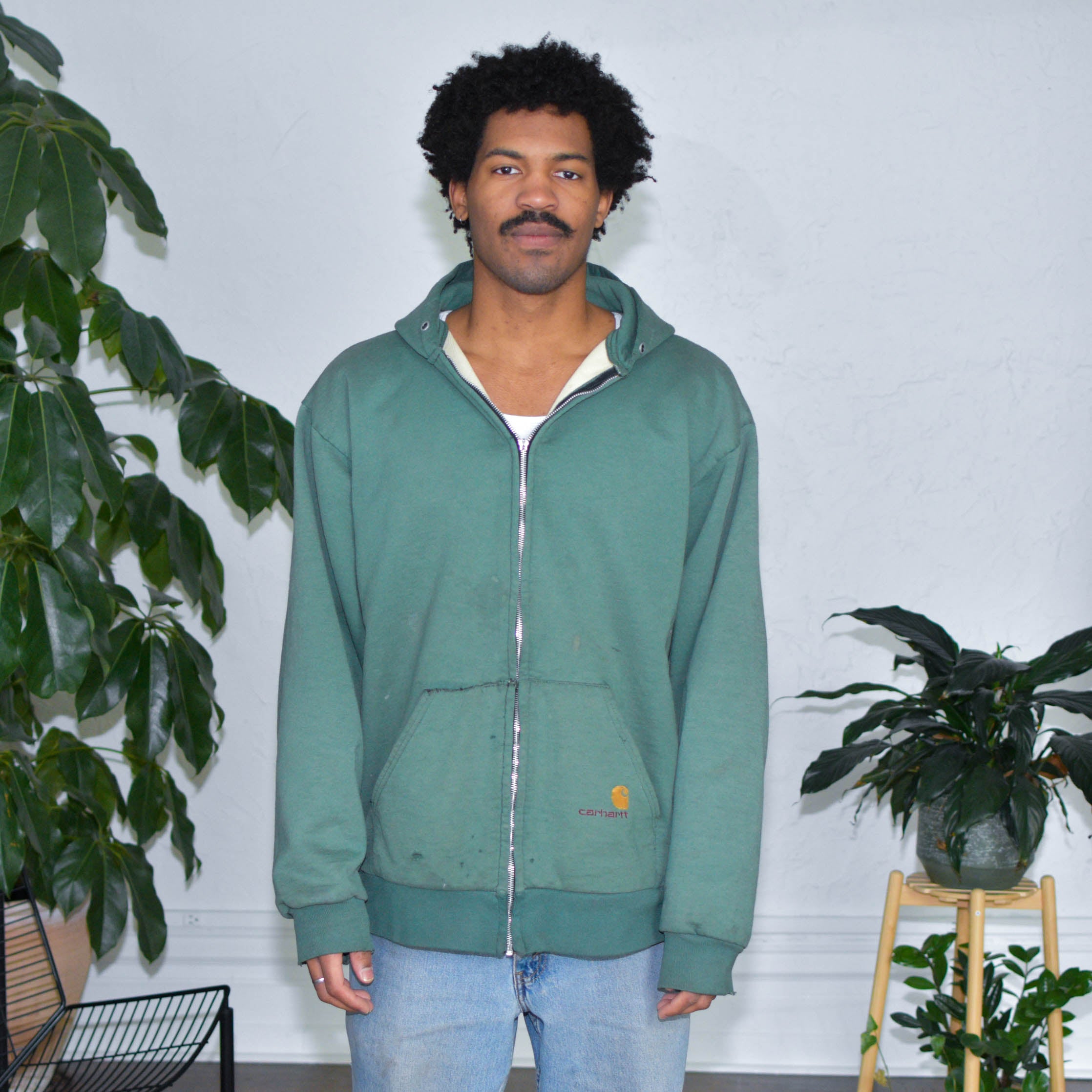 Vintage Carhartt Green Lined Zip Up