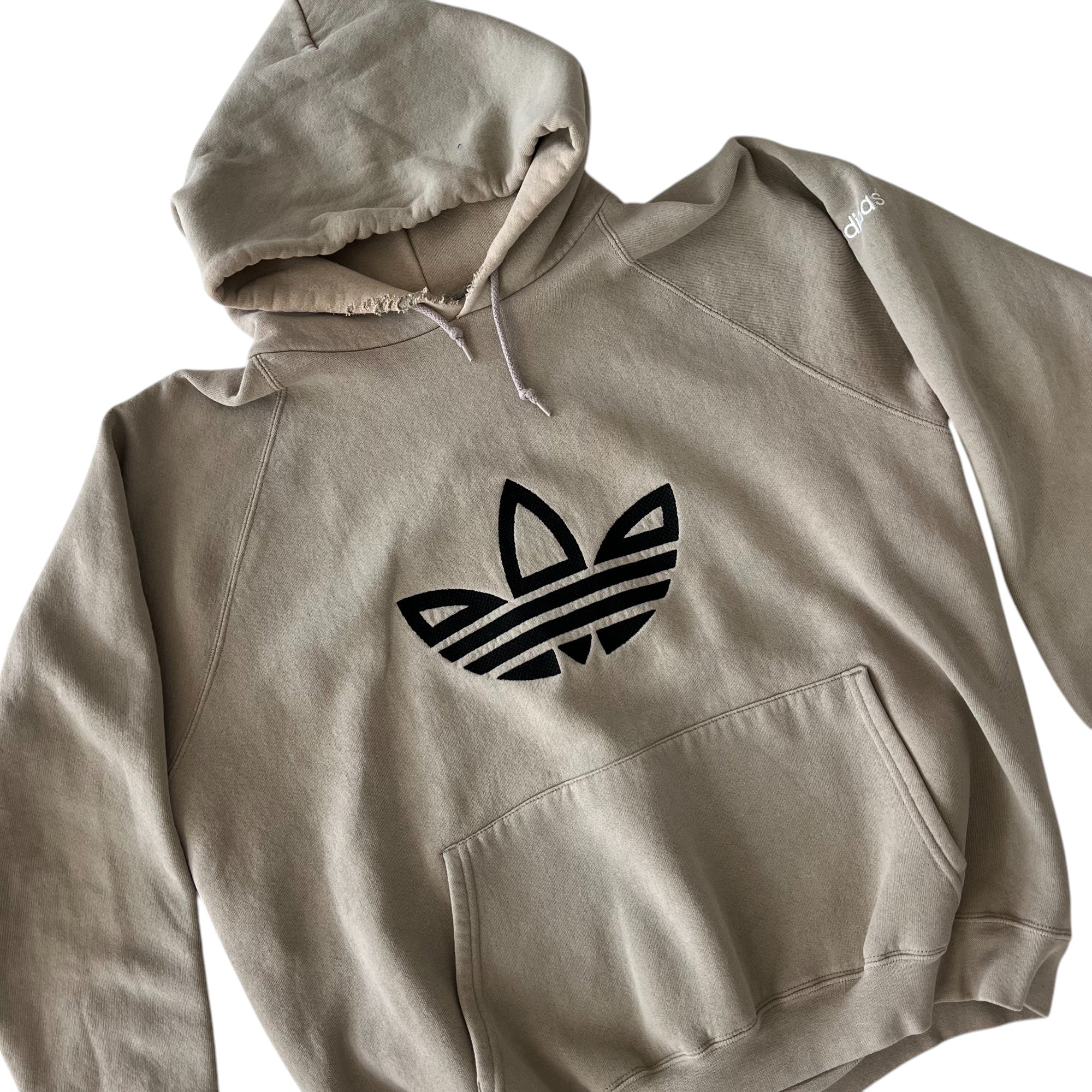 Vintage Adidas Embroidered Logo Tan Hoodie