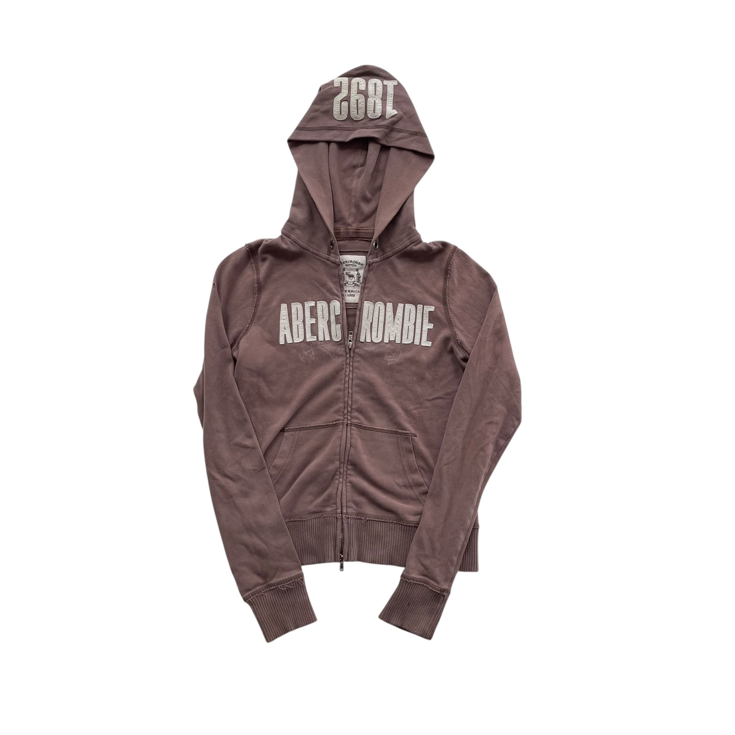 Vintage Y2K Abercrombie & Fitch Brown Zip-Up Sweatshirt