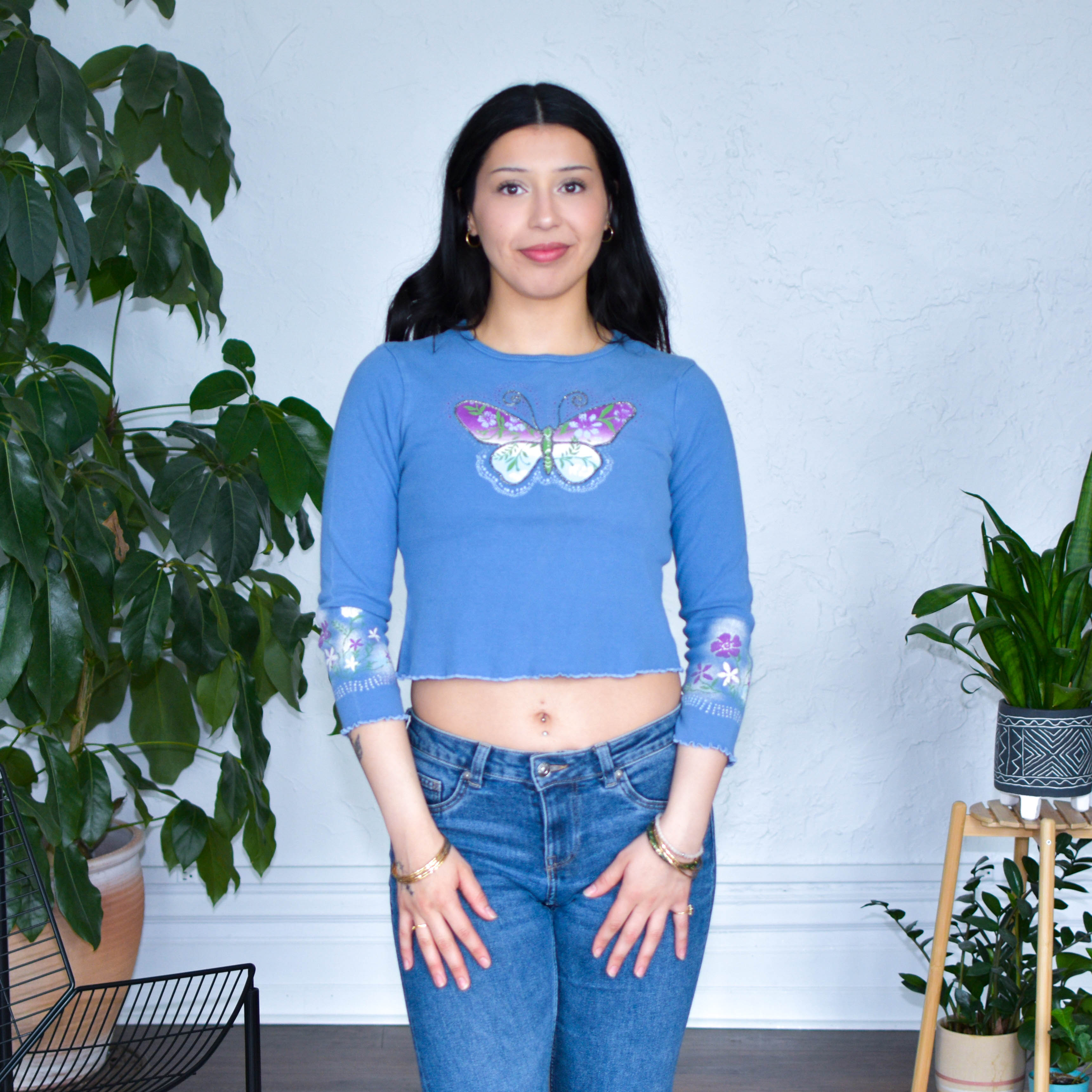 Vintage Y2K UR it Butterfly Baby Tee