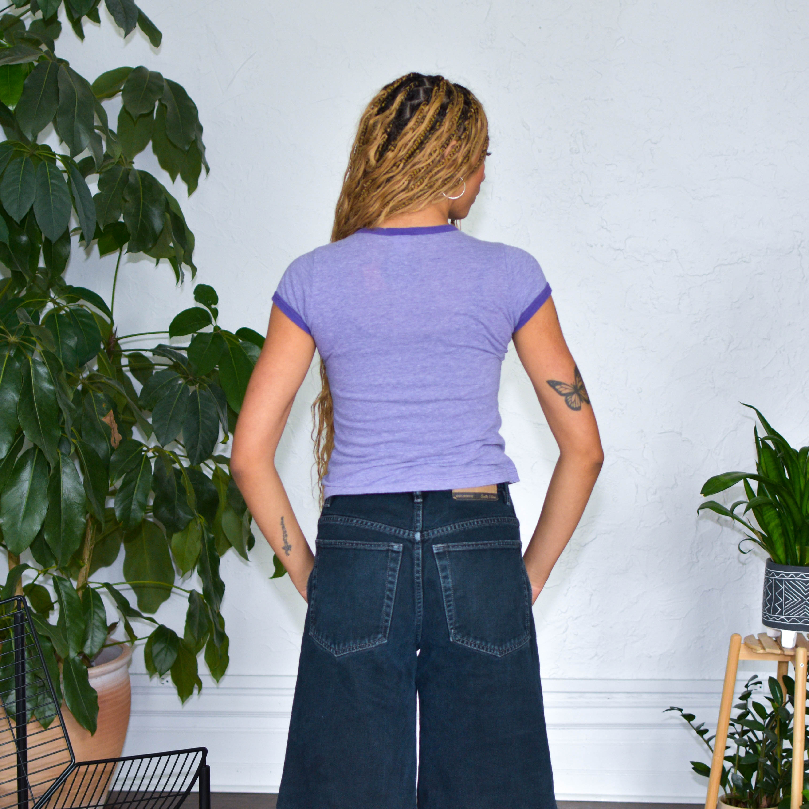 Vintage Femme Purple "Cheer Leader" Ringer T-Shirt