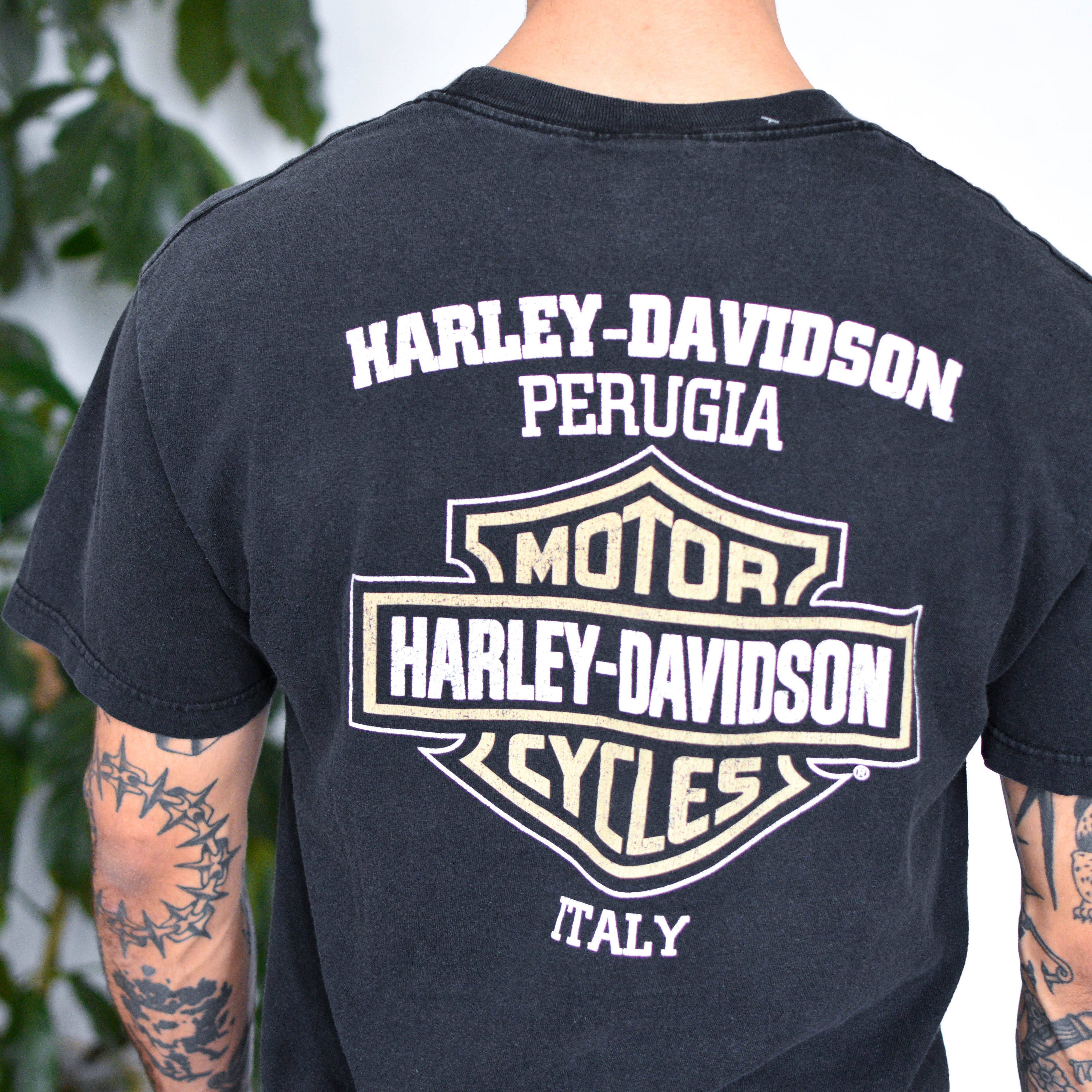 Vintage Harley Davidson Perugia Italy Graphic T-Shirt