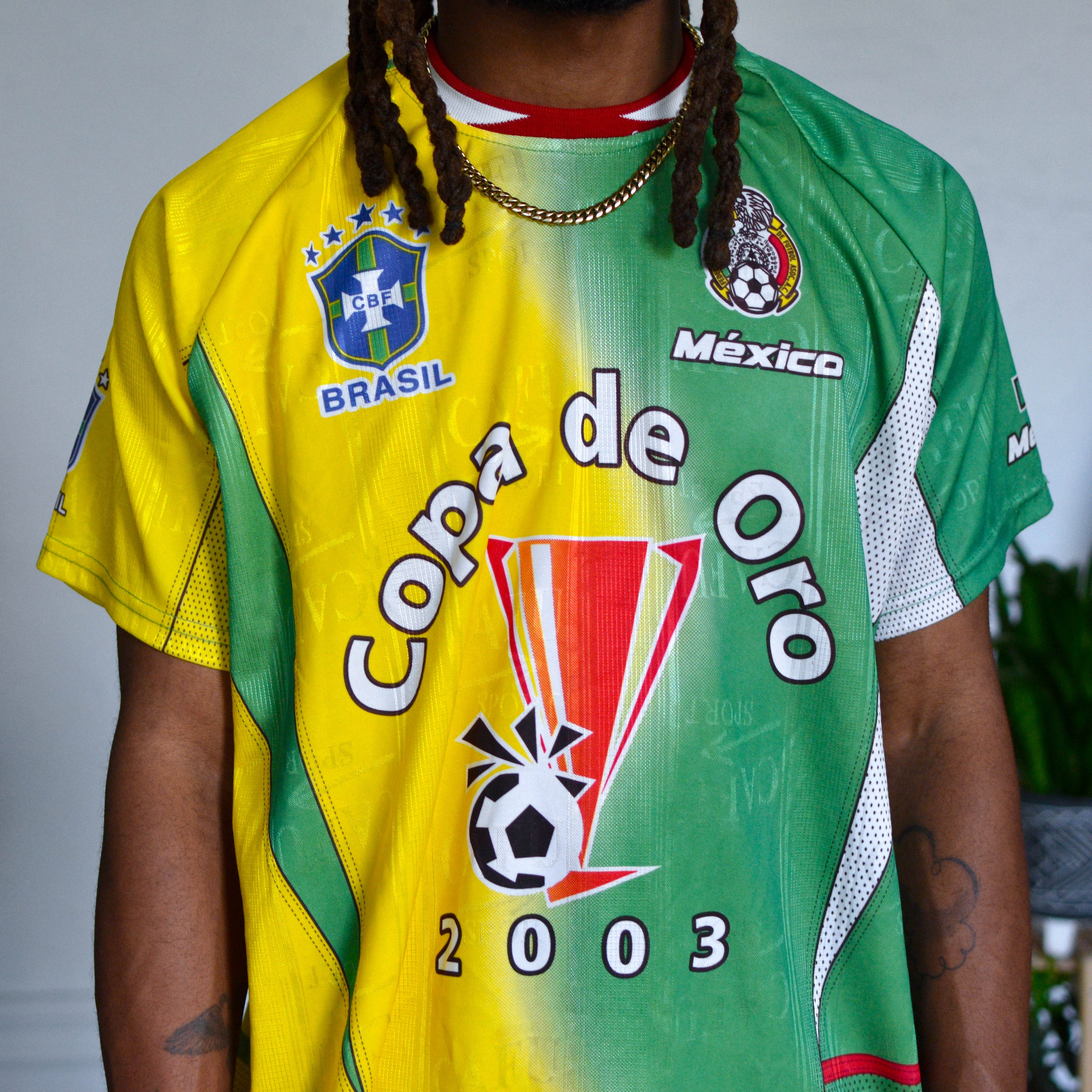 Vintage 2003 Brazil & Mexico National Team Copa De Oro Split Jersey