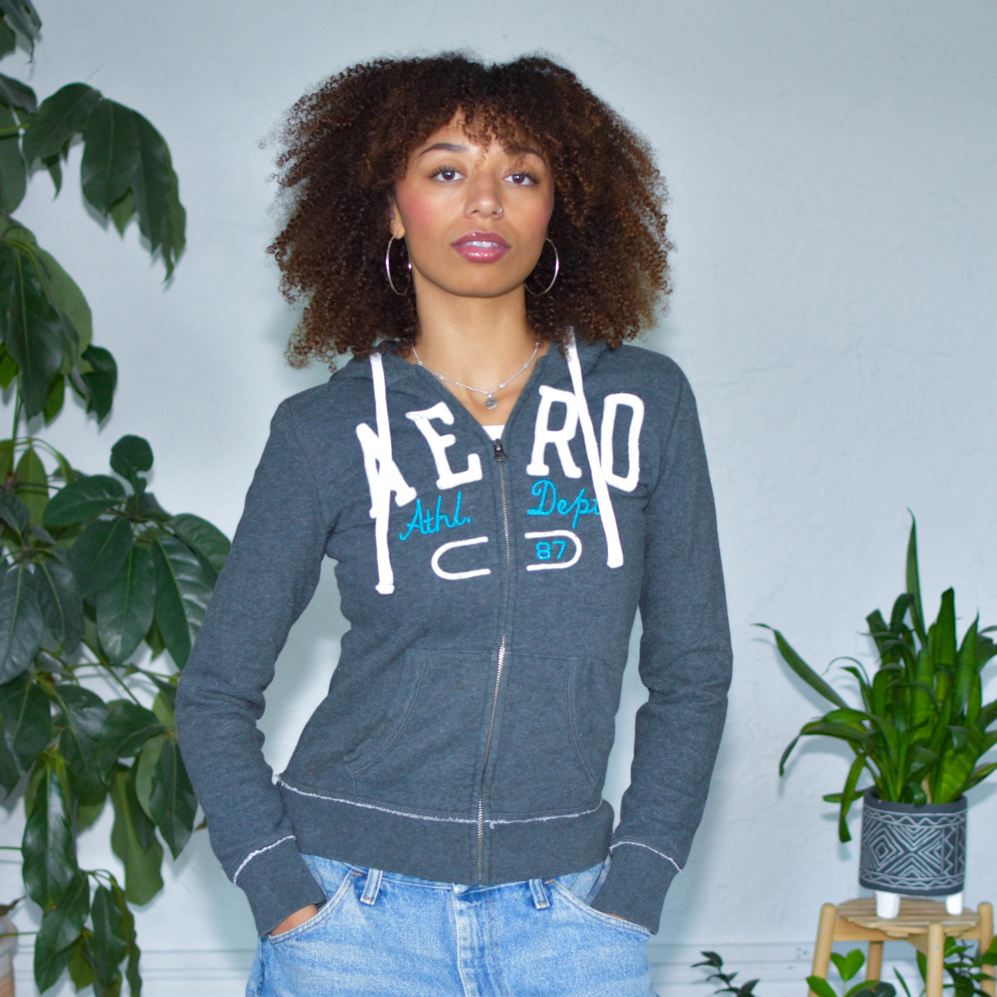 Vintage Aeropostale Femme Gray Hoodie