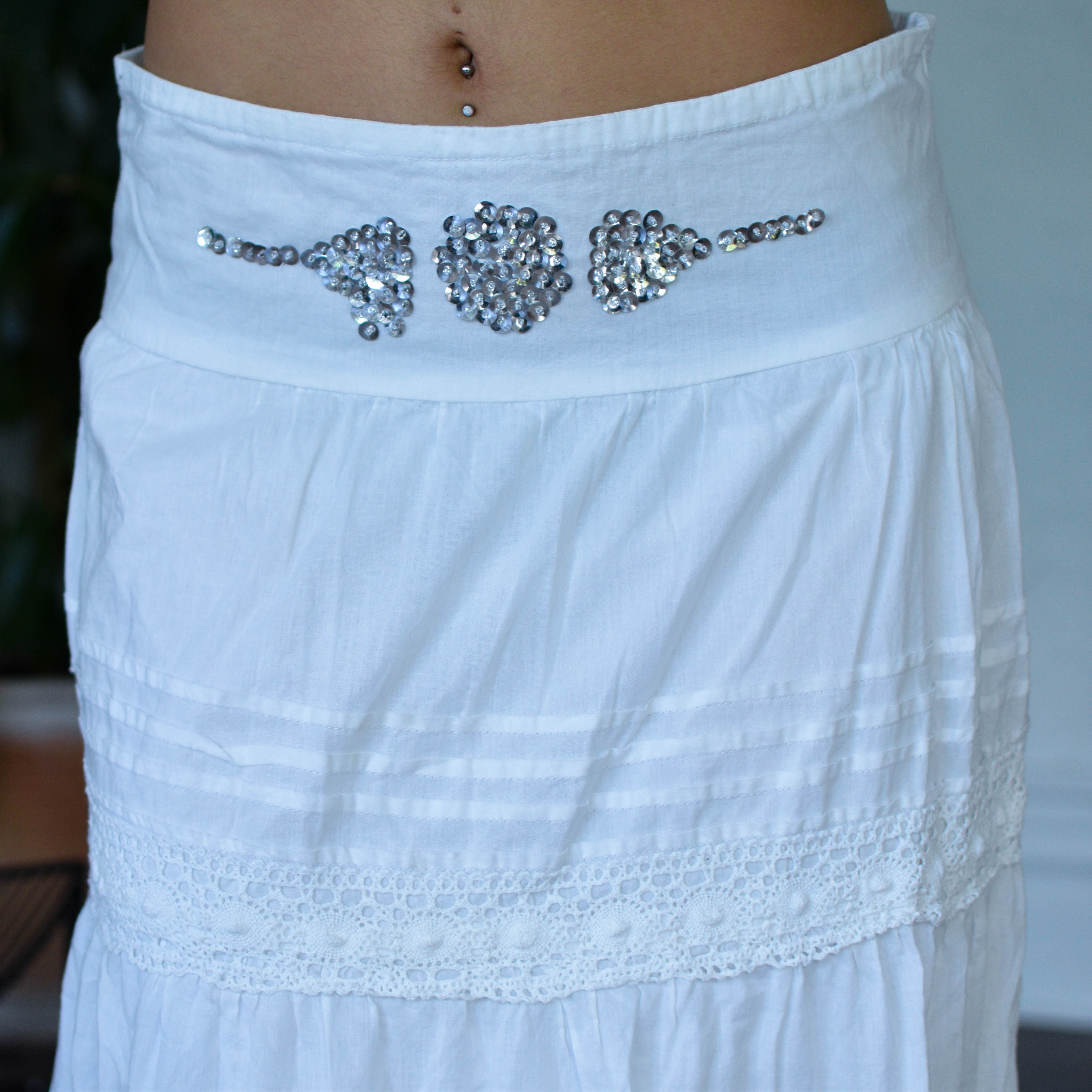 Vintage Y2K SXY JNS White Maxi Skirt