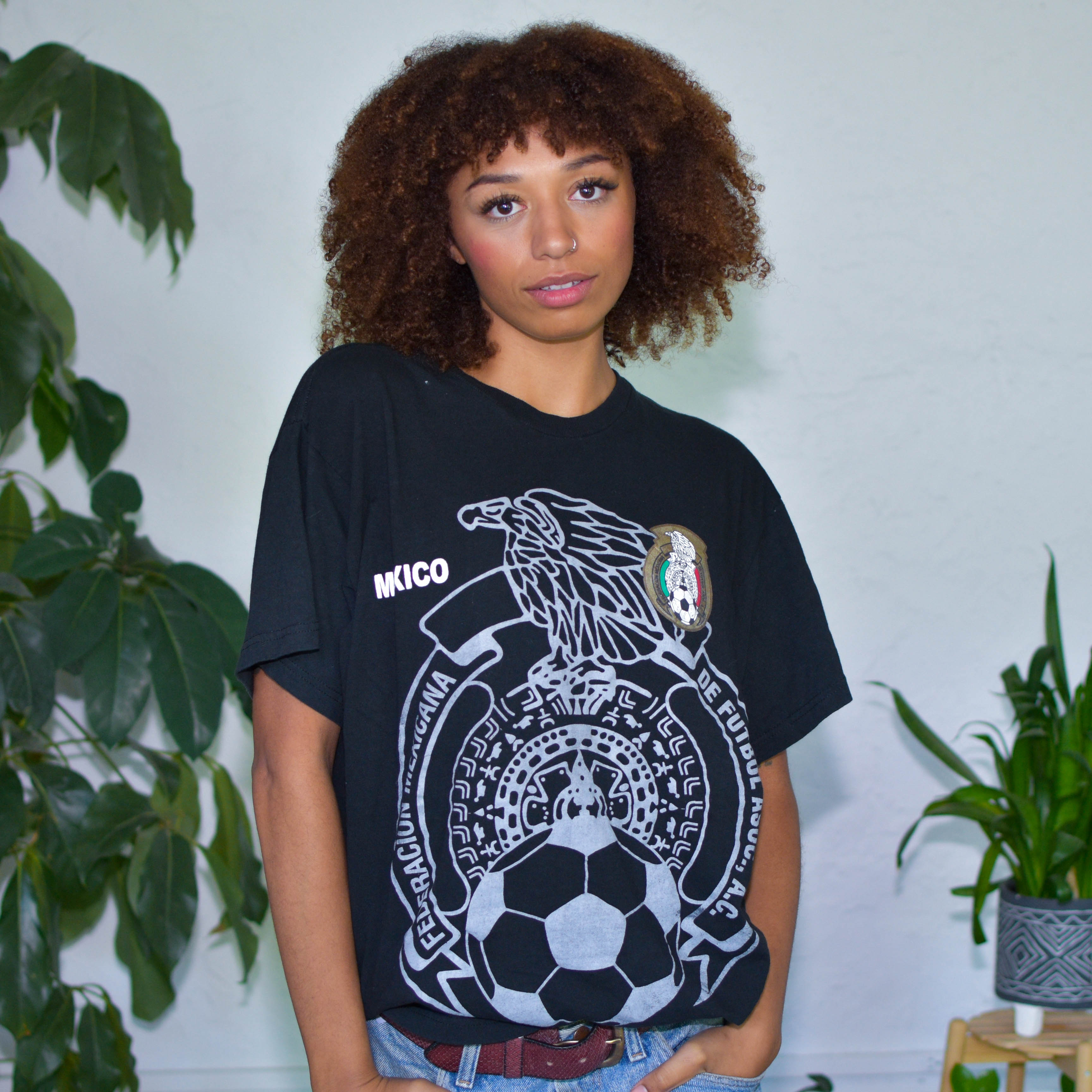 Vintage Mexico National Team Black Graphic T-Shirt