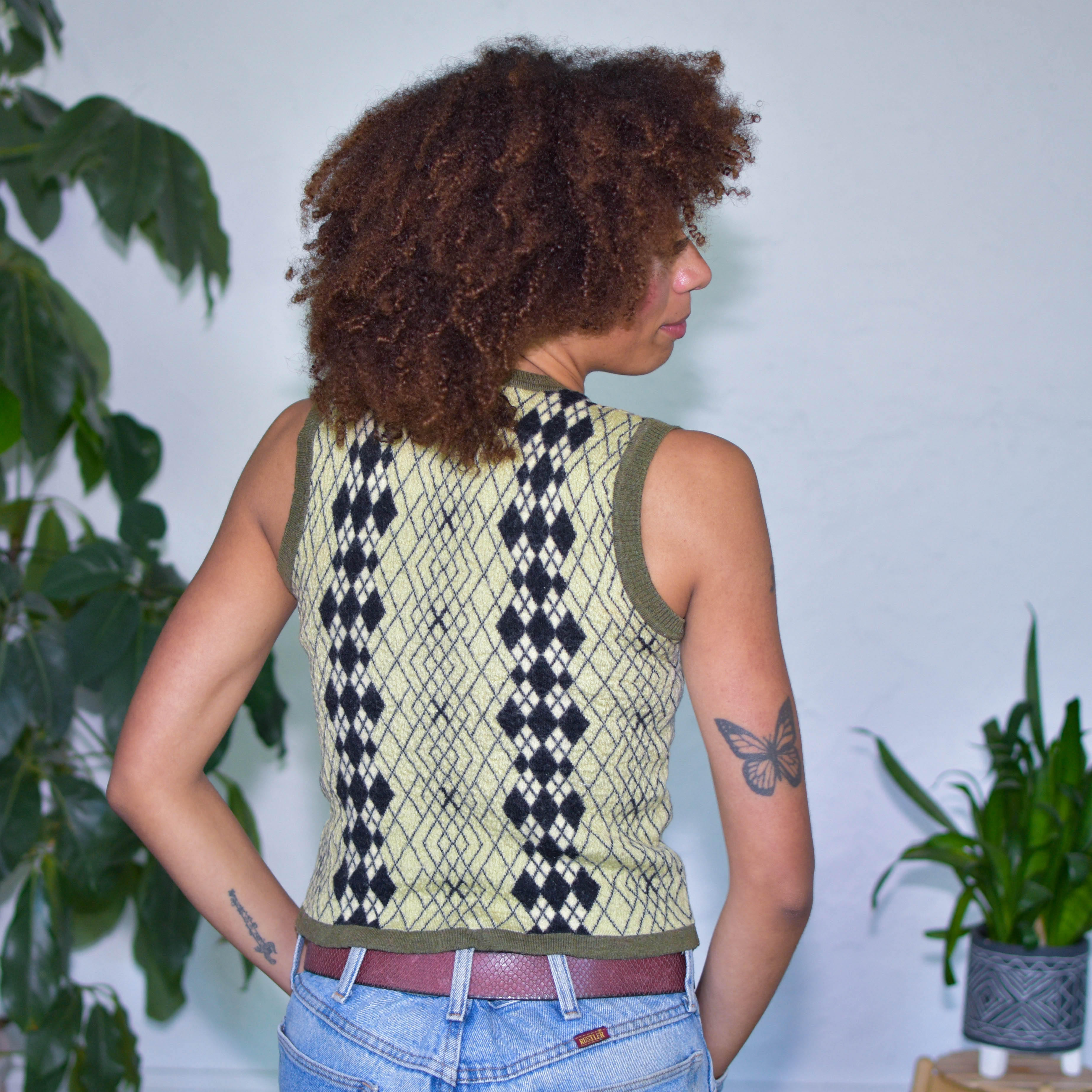 Vintage Y2K Argyle Wool Vest