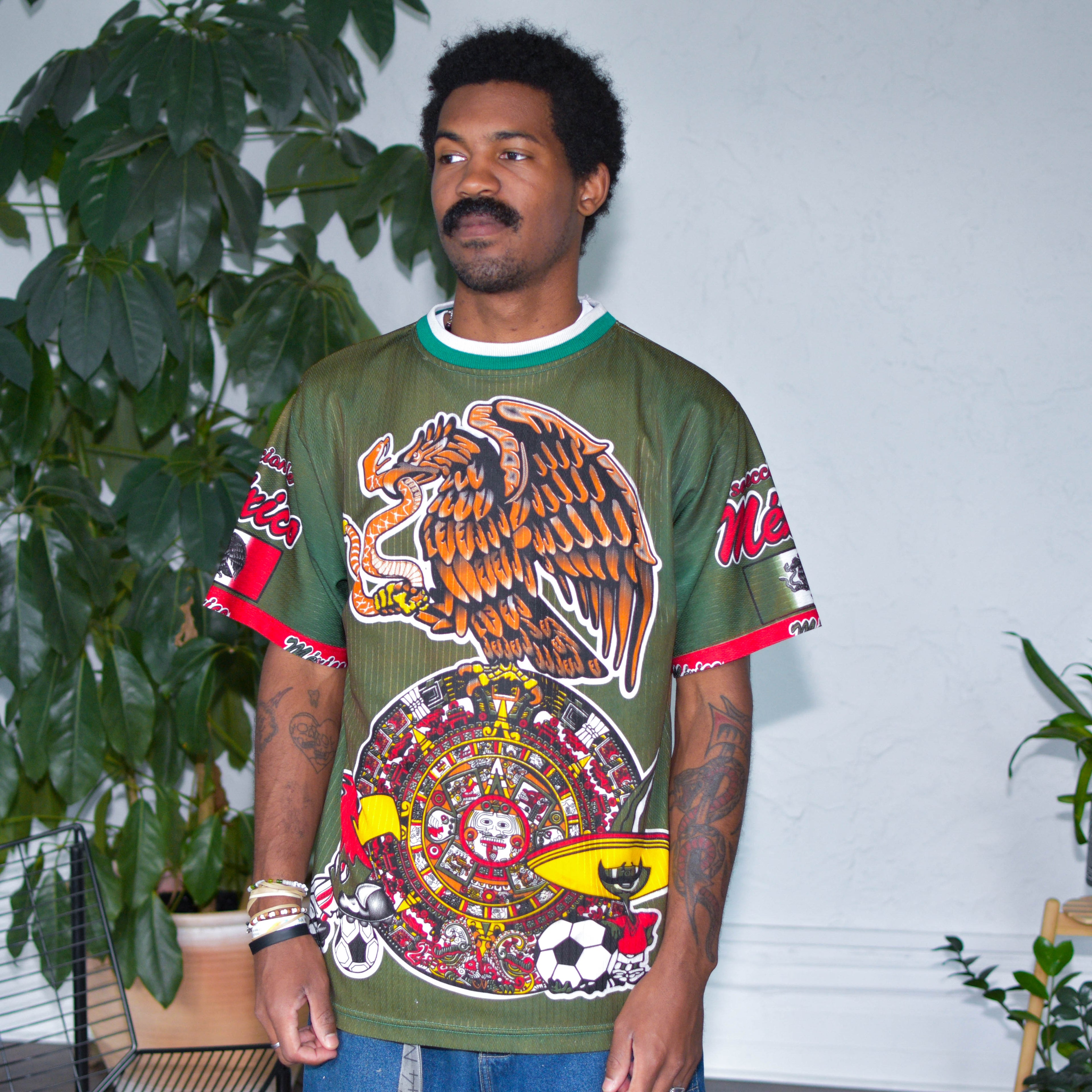 Vintage 1998 Mexico National Team AOP Caricature Jersey