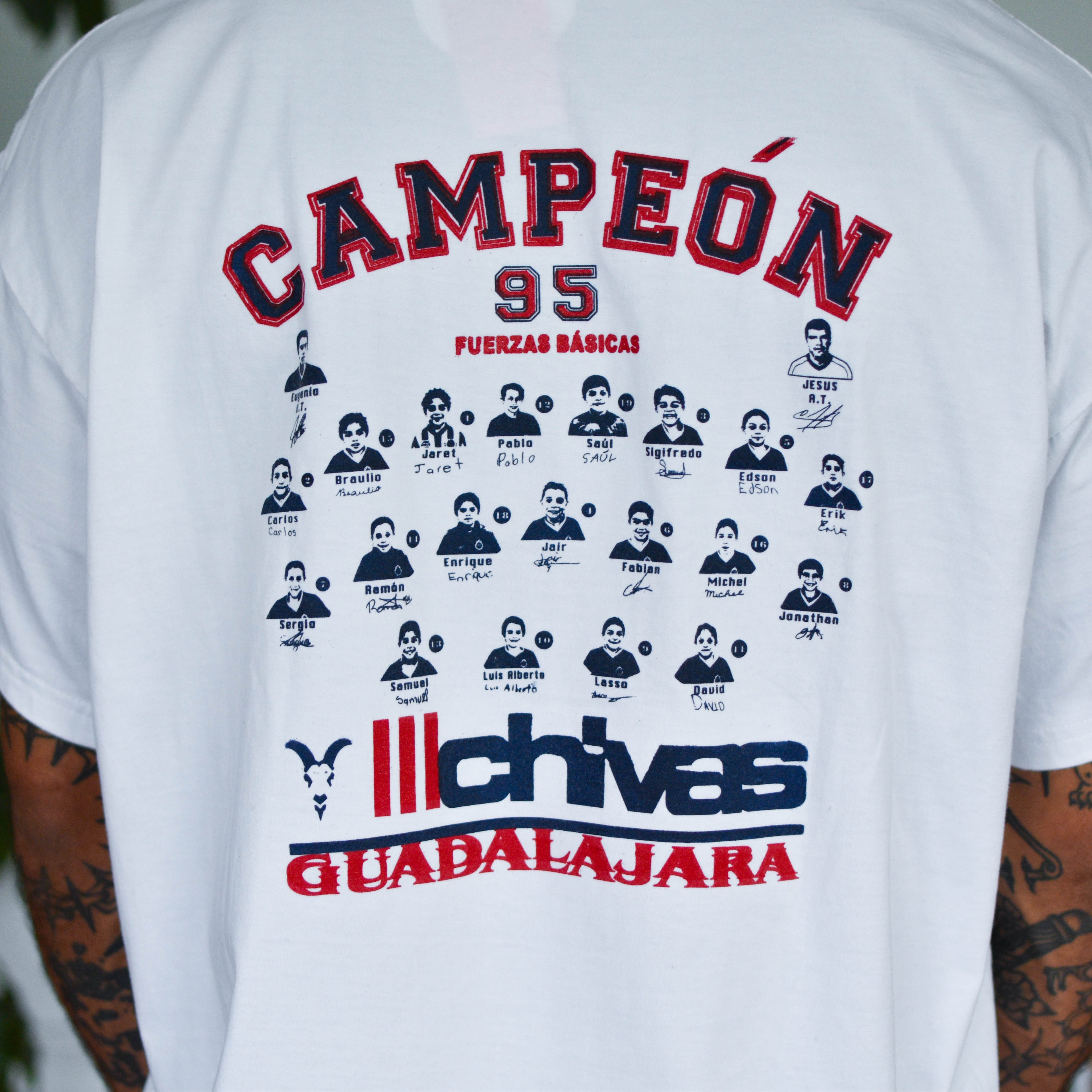 Vintage 1995 Chivas de Guadalajara Fuerzas Basicas Champion T-Shirt
