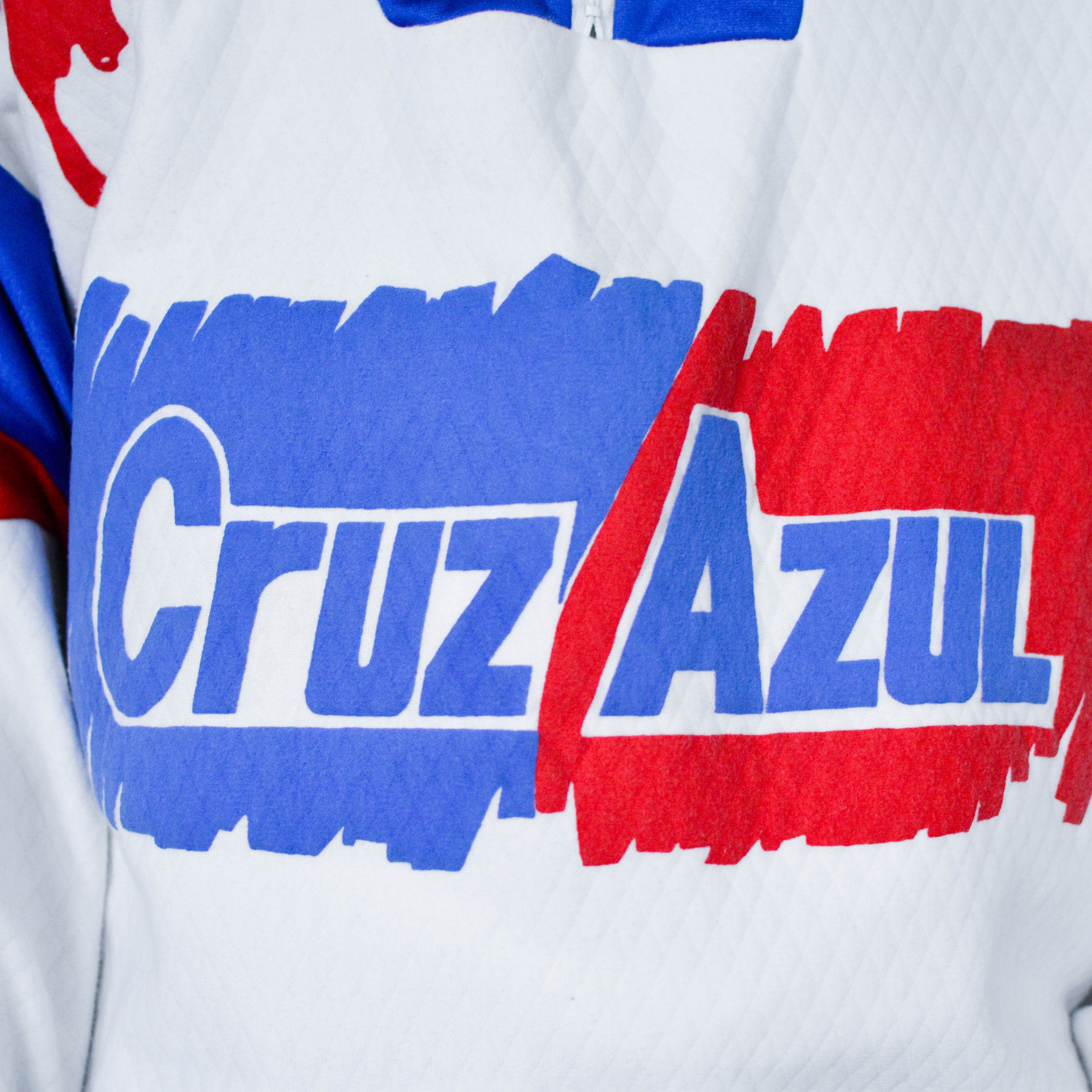 Vintage 90s Cruz Azul Quarter-Zip AOP Sweatshirt