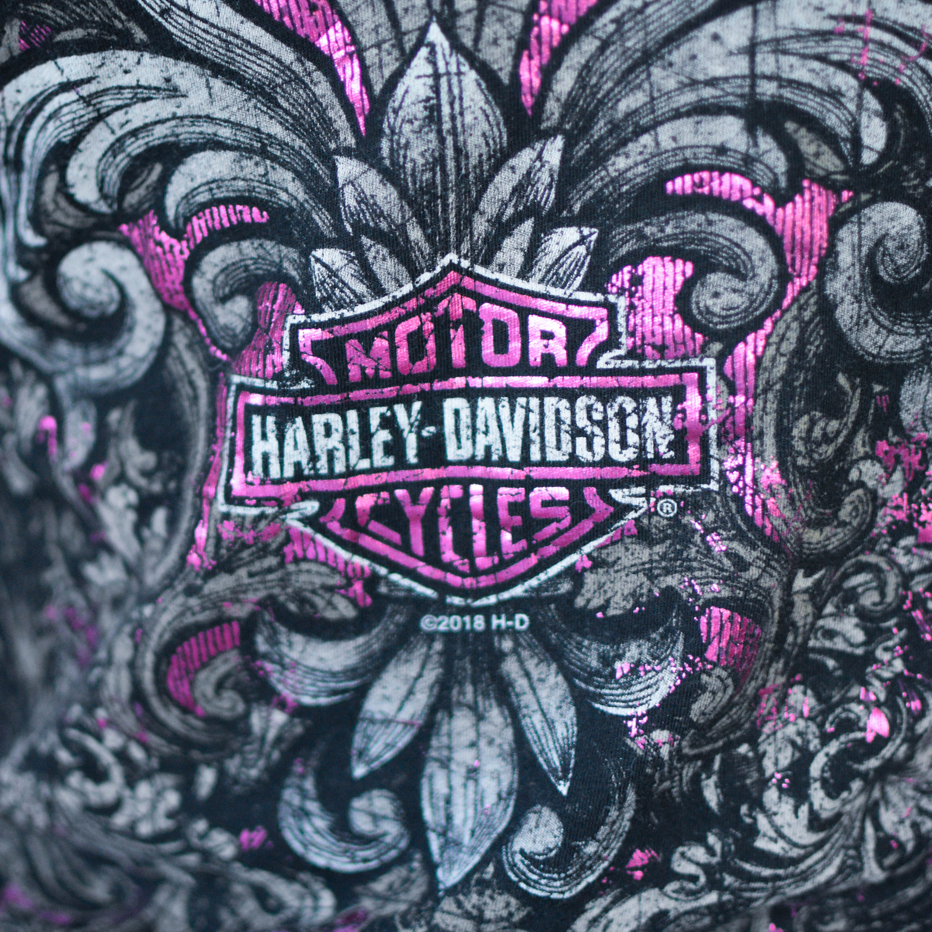 Harley Davidson Femme V-Neck Long Sleeve Top
