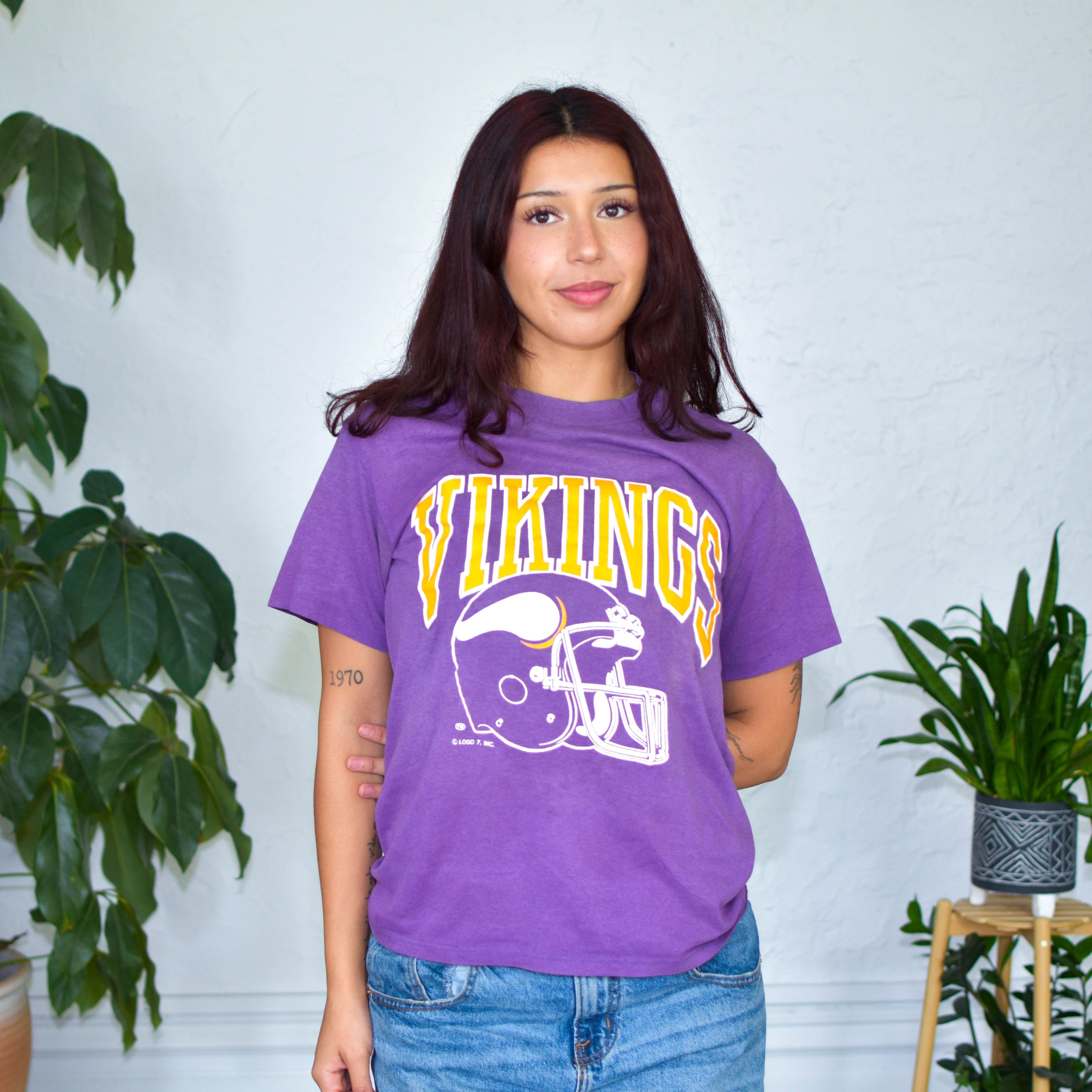 Vintage 80s Minnesota Vikings Logo 7 T-Shirt