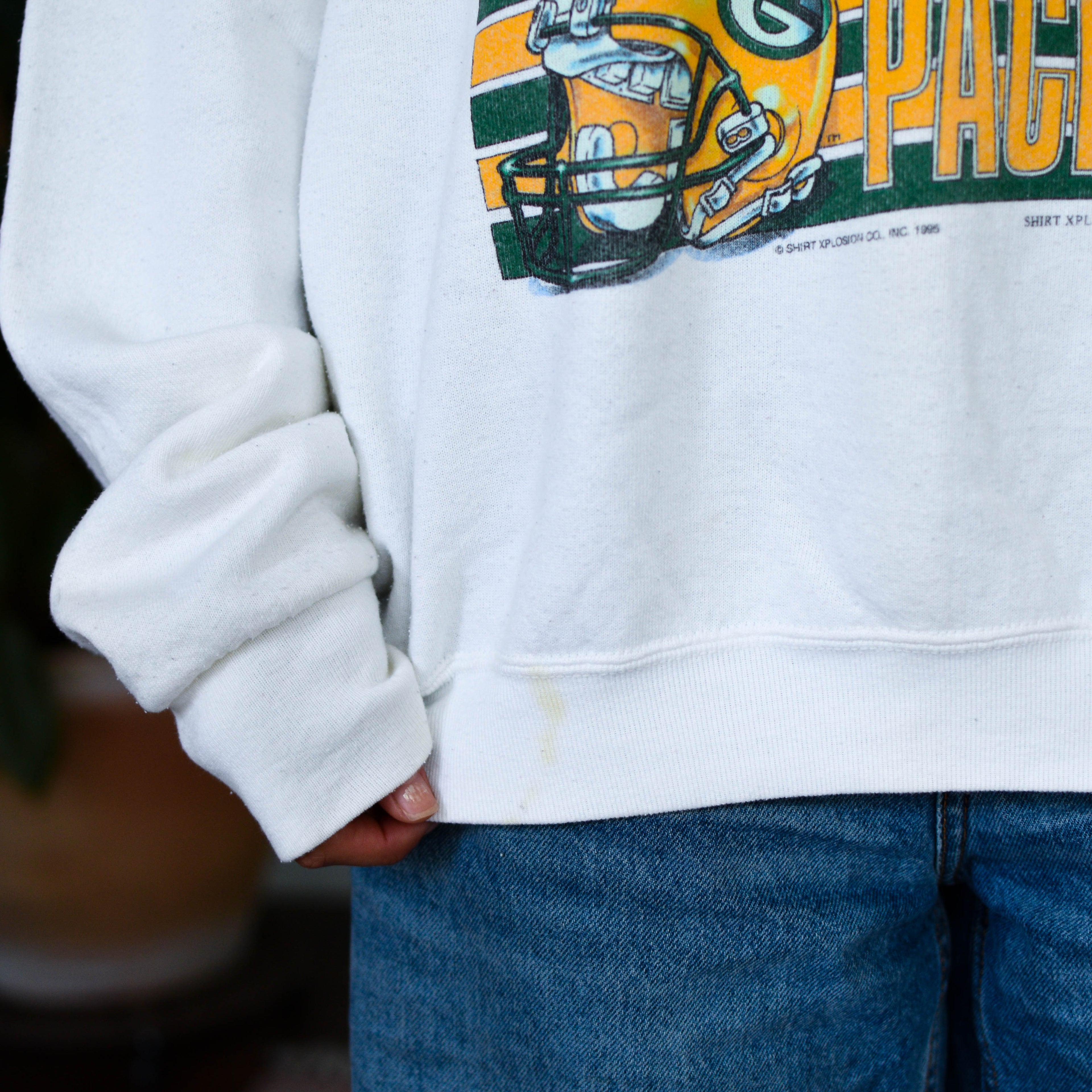 Vintage 1995 Green Bay Packers Brett Favre Caricature Sweatshirt