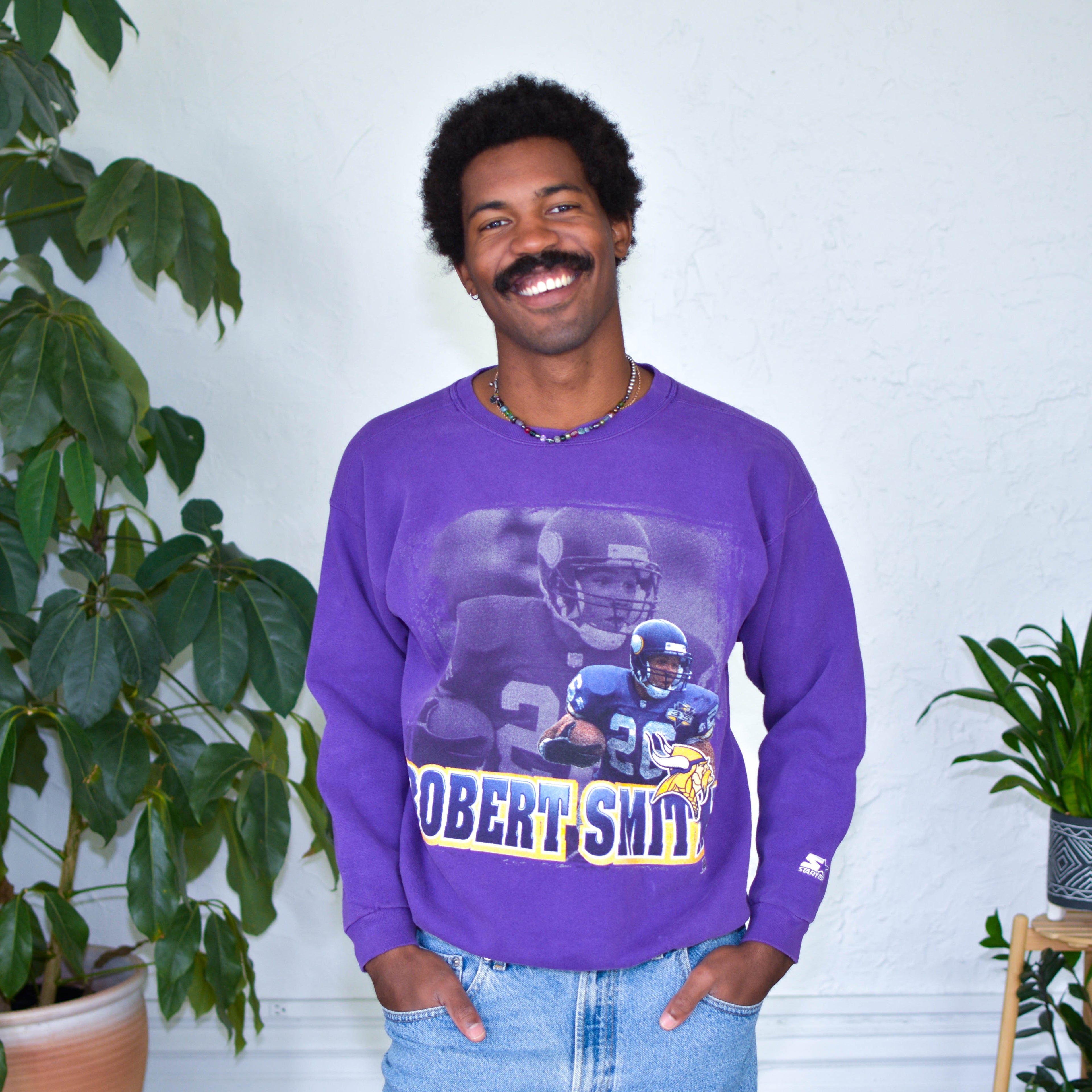 Vintage Minnesota Vikings Robert Smith Purple Sweatshirt