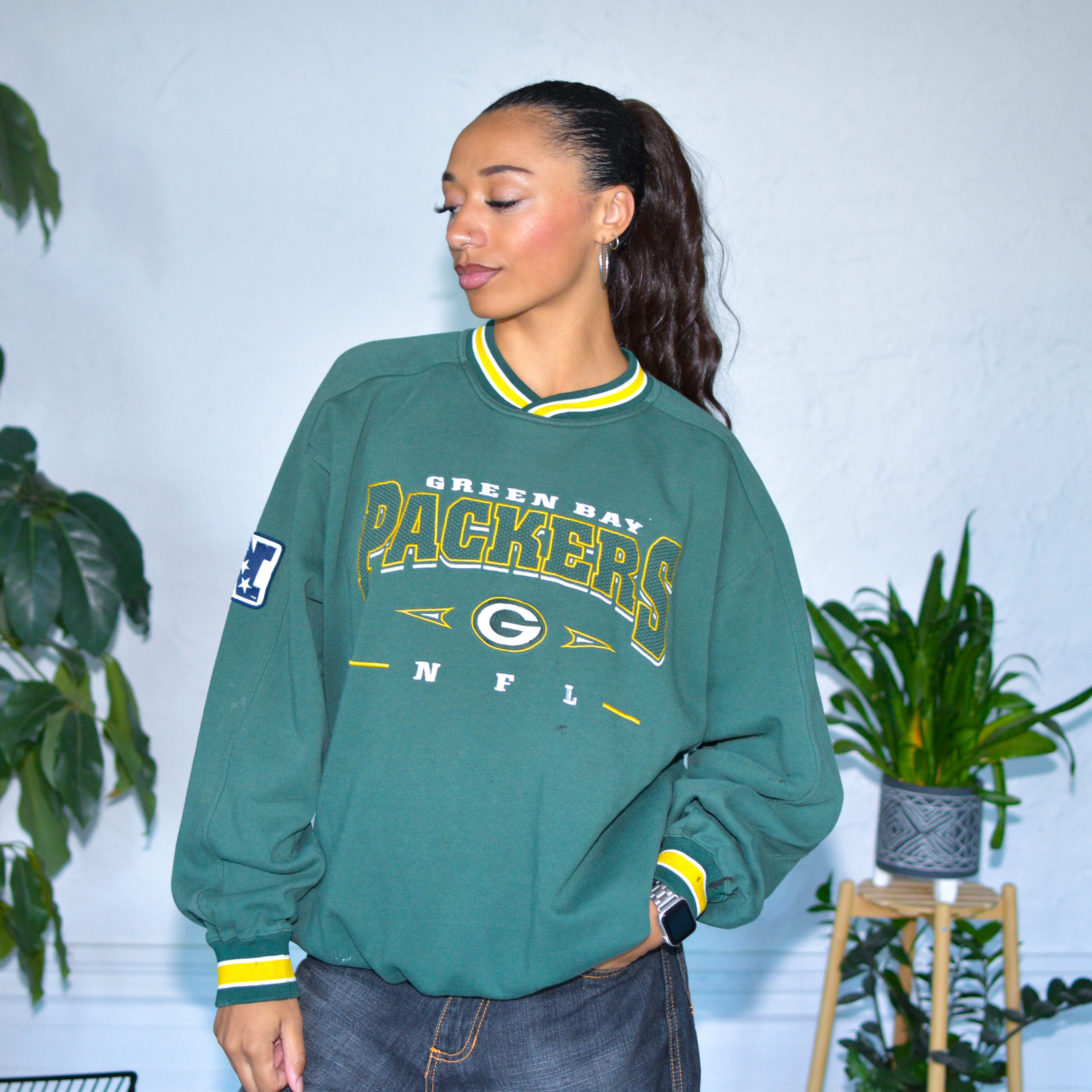 Vintage Green Bay Packers Lee Sports Ribbed Sweatshirt