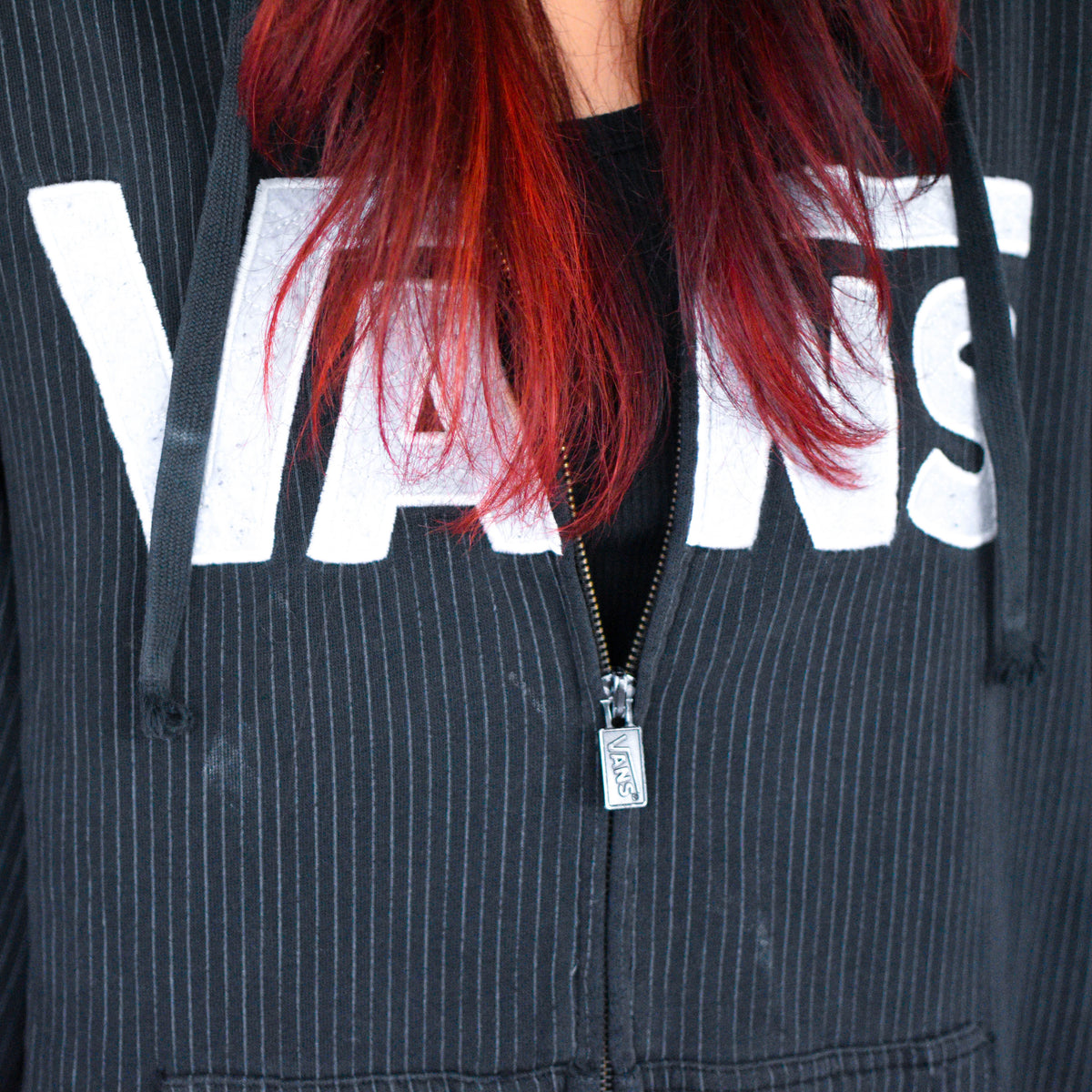 Vintage Y2K Black Vans Pinstripe Sweatshirt