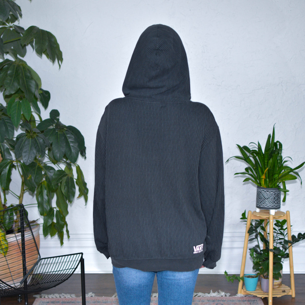 Vintage Y2K Black Vans Pinstripe Sweatshirt