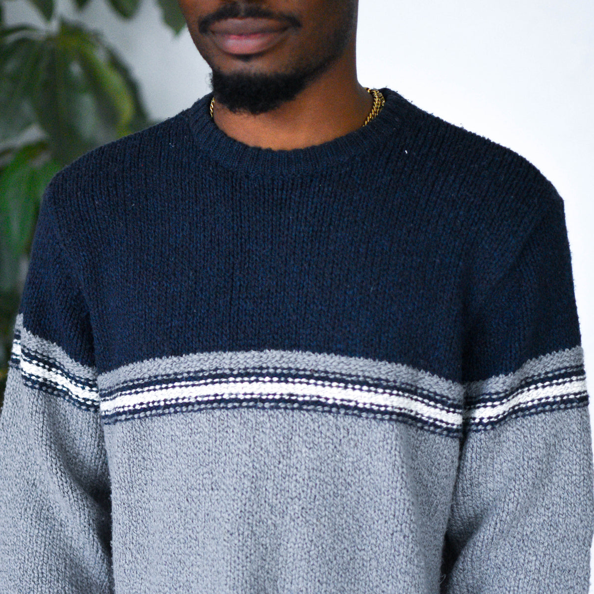 Vintage Y2K Bullhead Knit Crewneck Striped Sweater
