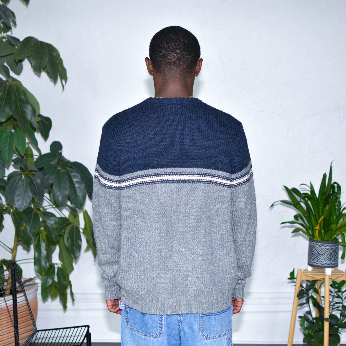 Vintage Y2K Bullhead Knit Crewneck Striped Sweater