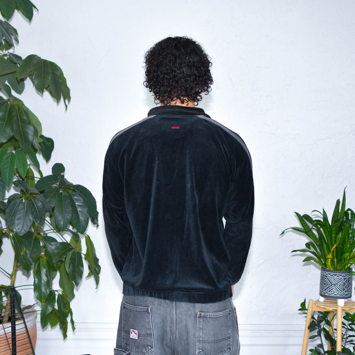 Vintage FUBU Velour Black Fleece Zip-up