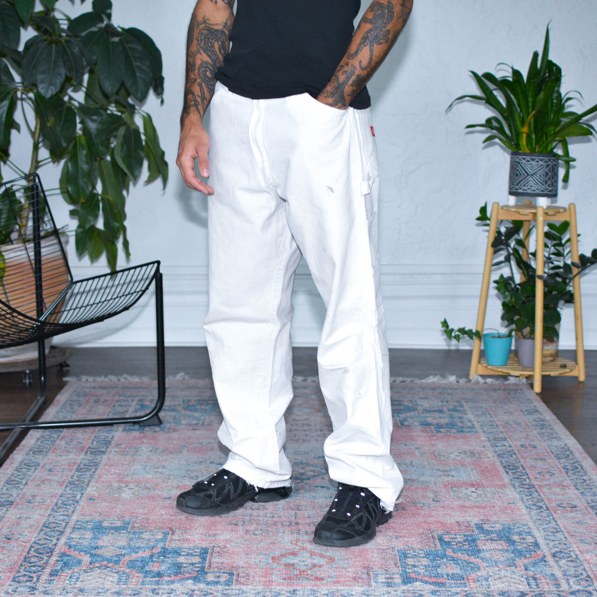 Vintage Distressed White Dickies Carpenter Pants