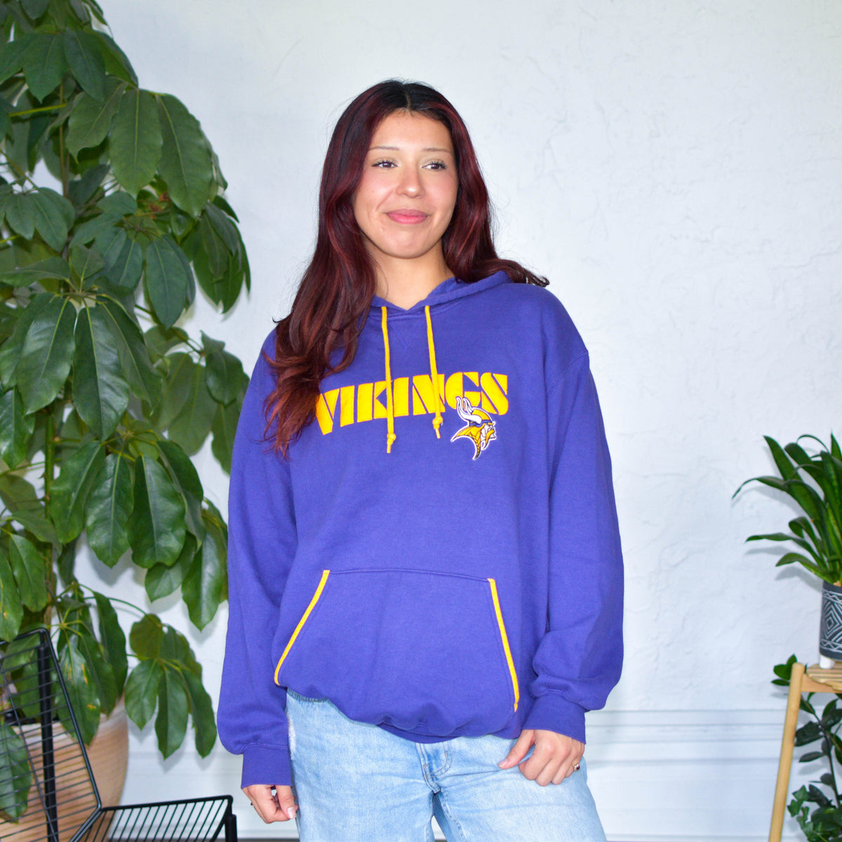 Vintage Minnesota Vikings Embroidered Hooded Sweatshirt