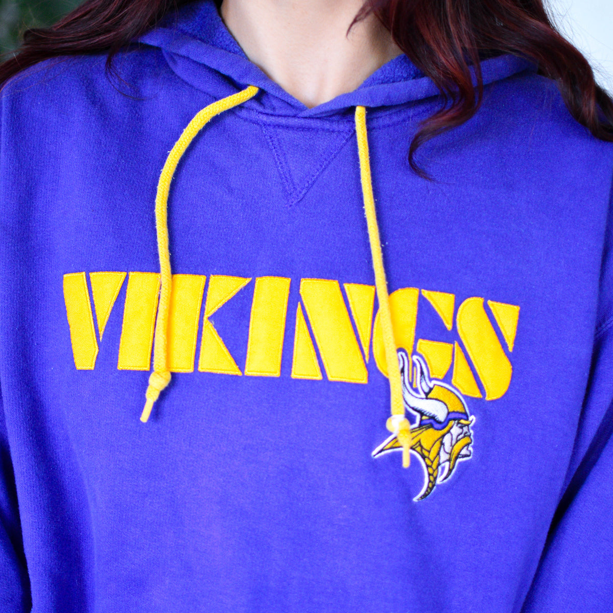 Vintage Minnesota Vikings Embroidered Hooded Sweatshirt