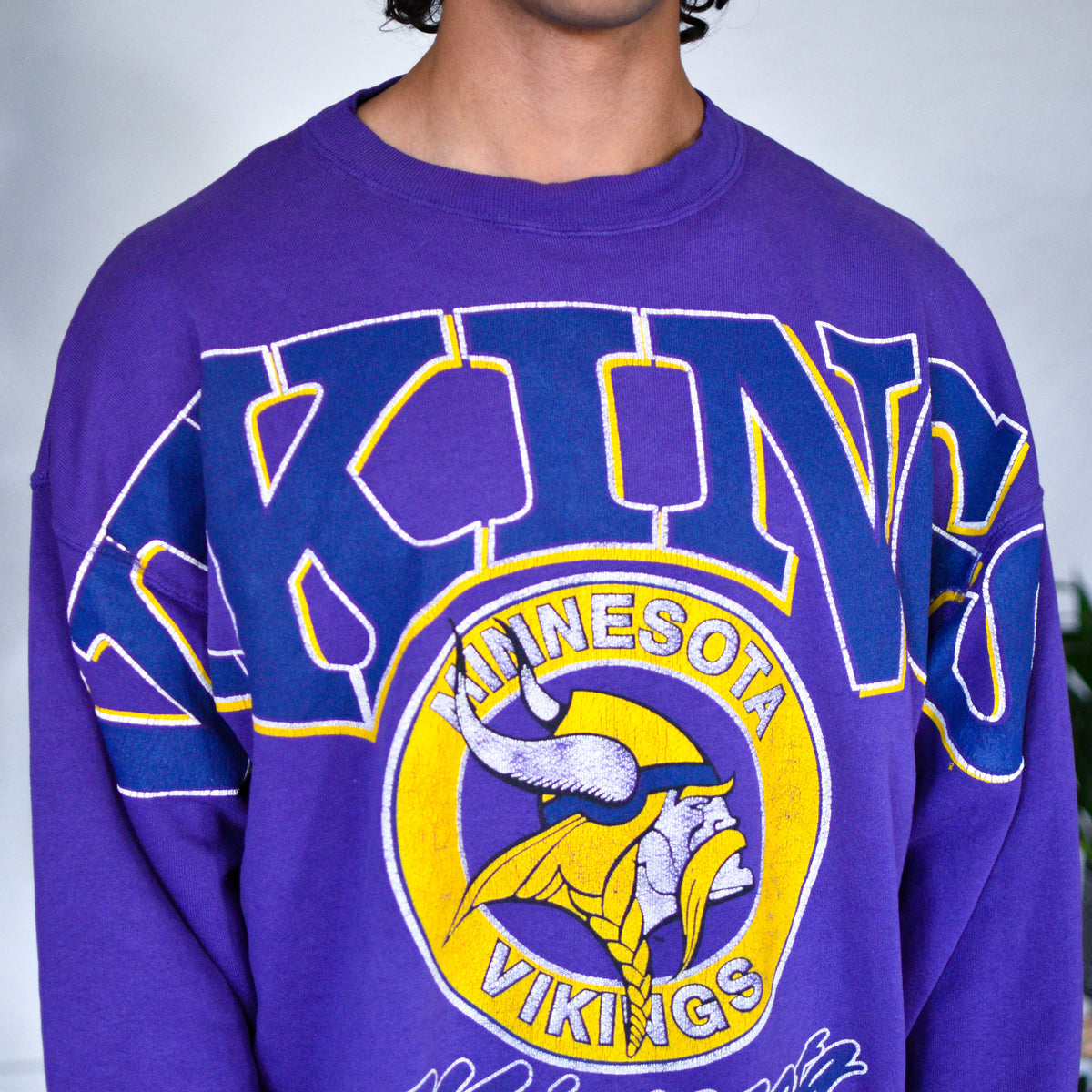 Vintage Minnesota Vikings Purple Spell-Out Sweatshirt