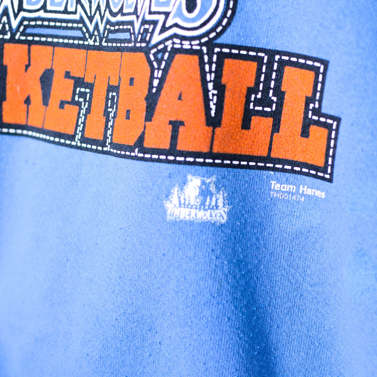 Vintage 90s Minnesota Timberwolves Bold Orange Print Crewneck