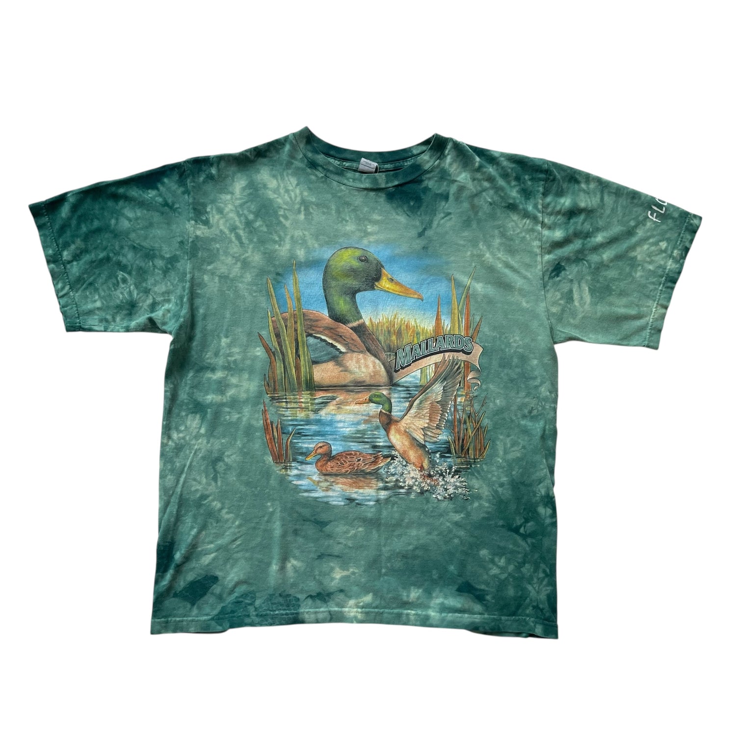 Vintage Green Tie Dye Mallards T-Shirt