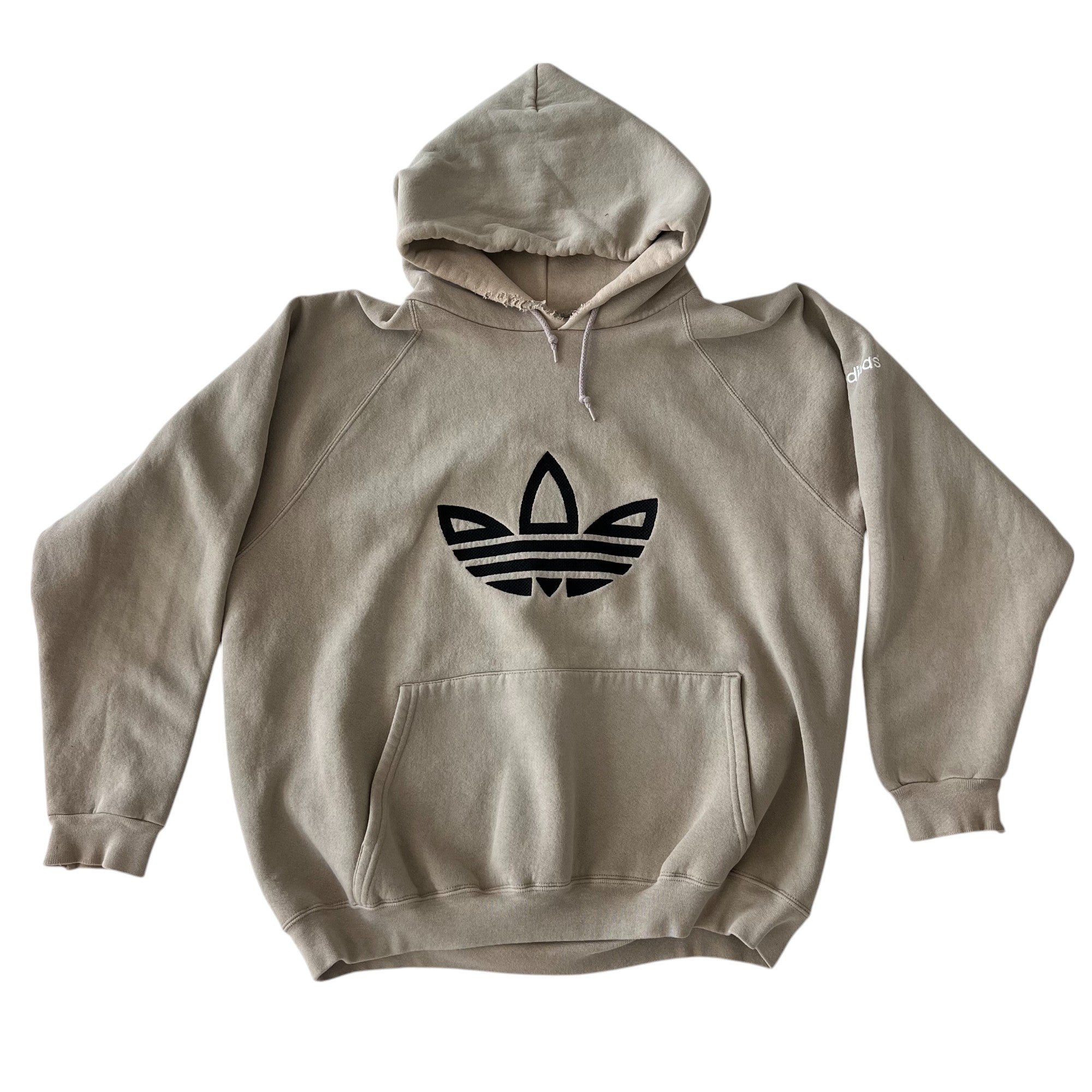 Vintage Adidas Embroidered Logo Tan Hoodie