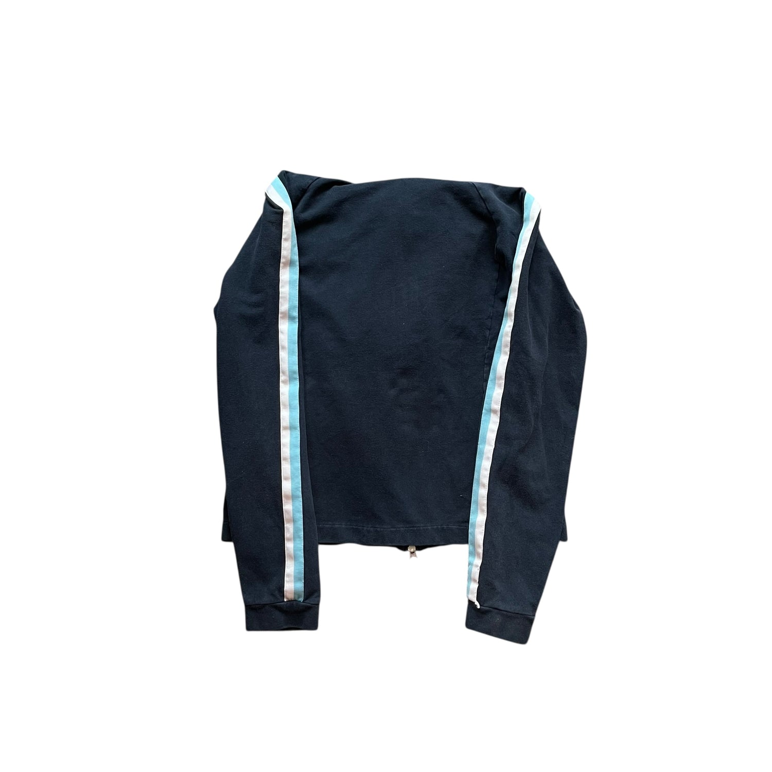 Y2K Nike Navy Striped Long-Sleeve Hoodie