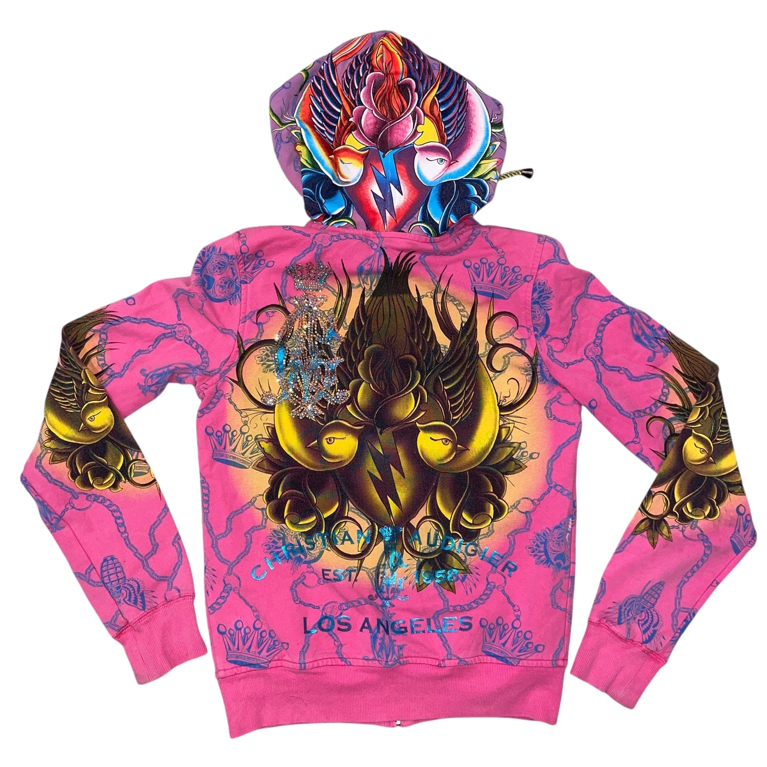Vintage Christian Audigier Femme Zip-Up Hoodie