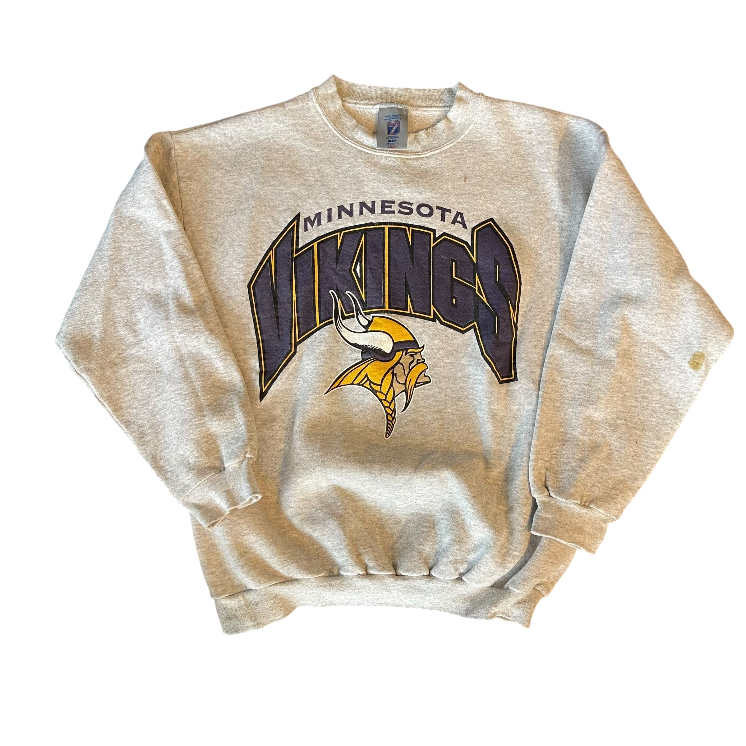 Vintage Minnesota Vikings Logo7 Gray Sweatshirt