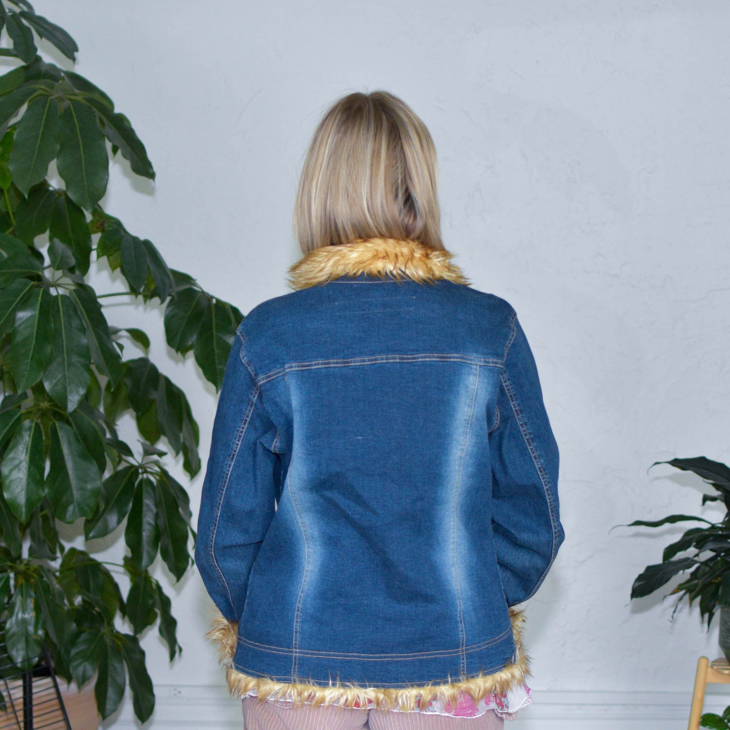 Y2k Billabong Fur Trimmed Denim Jacket