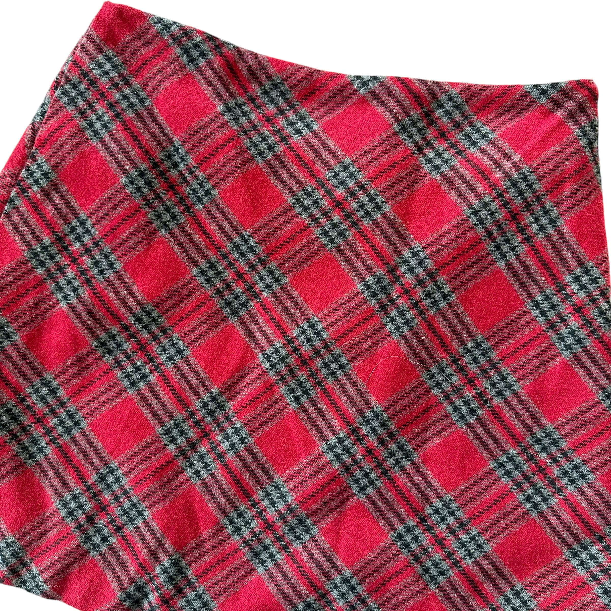 Vintage Red Plaid Mini Skirt